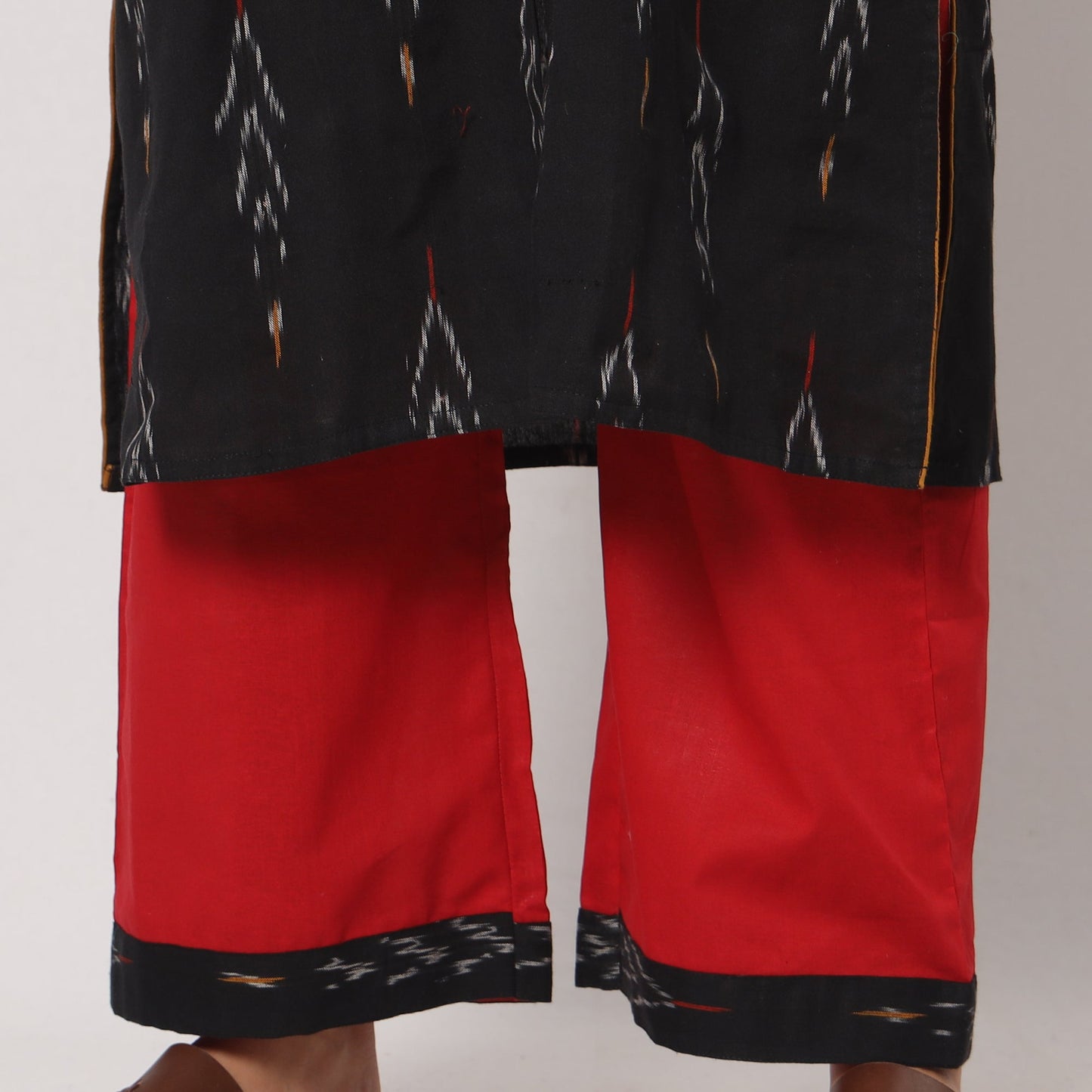 Pochampally Ikat Kurta with Palazzo & Dupatta Set