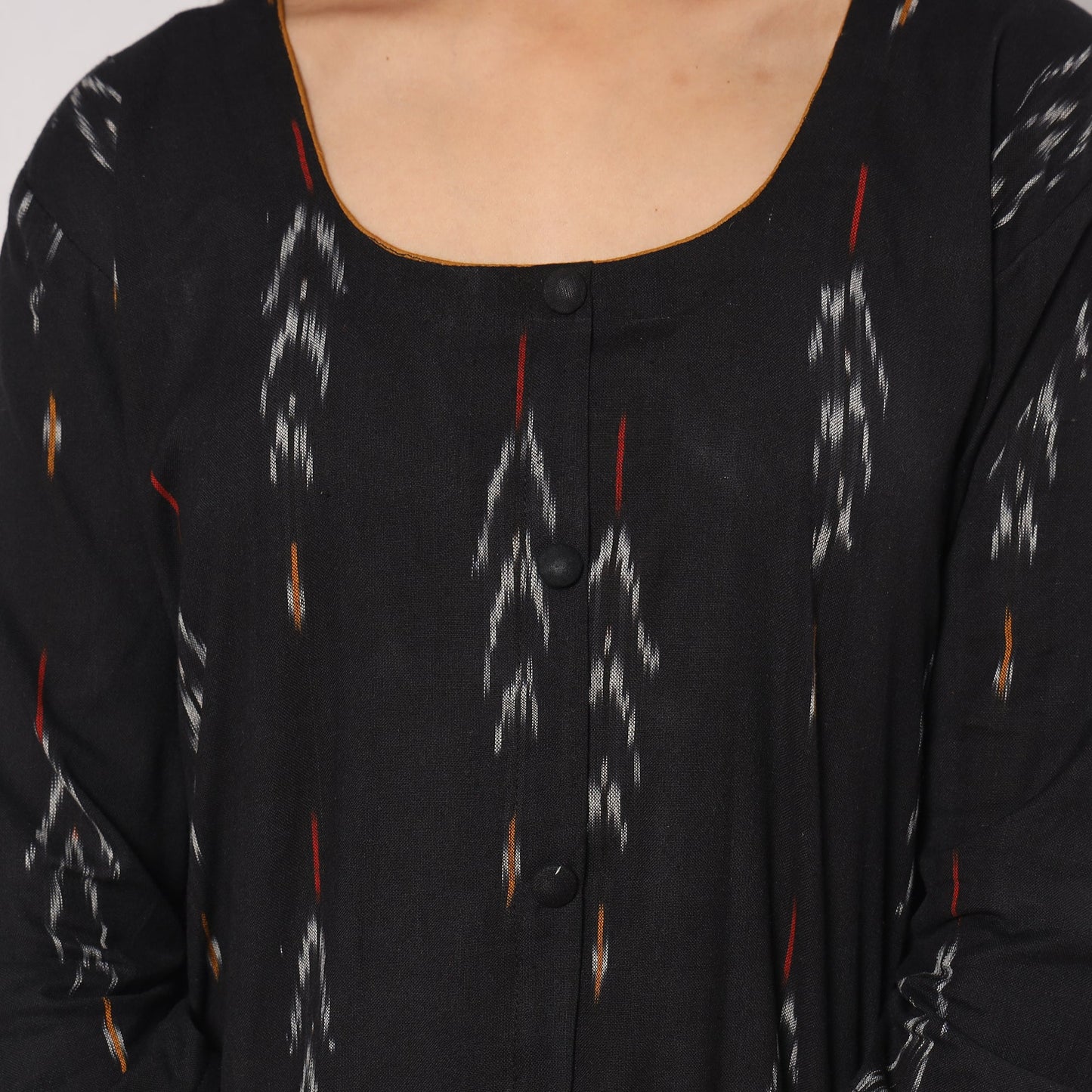 Pochampally Ikat Kurta with Palazzo & Dupatta Set
