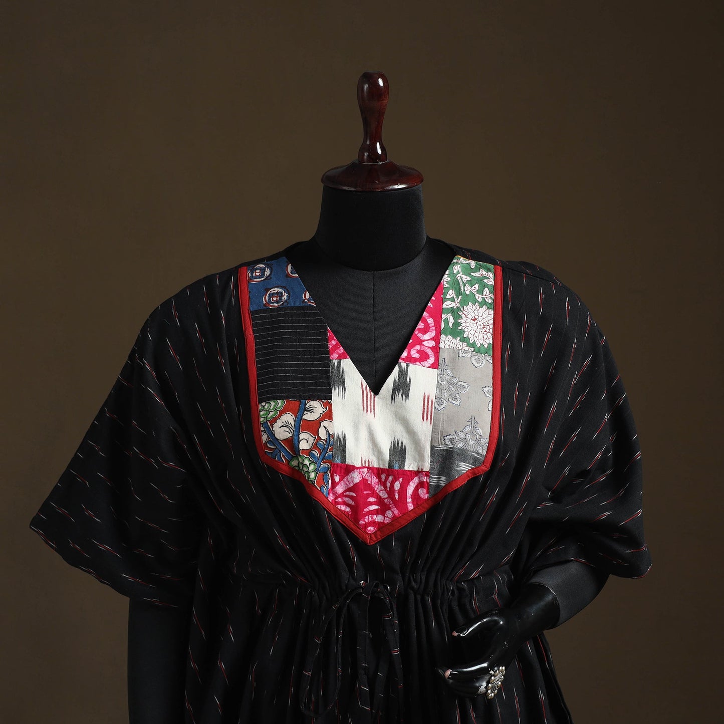 Pochampally ikat patchwork cotton kaftan (short) 27