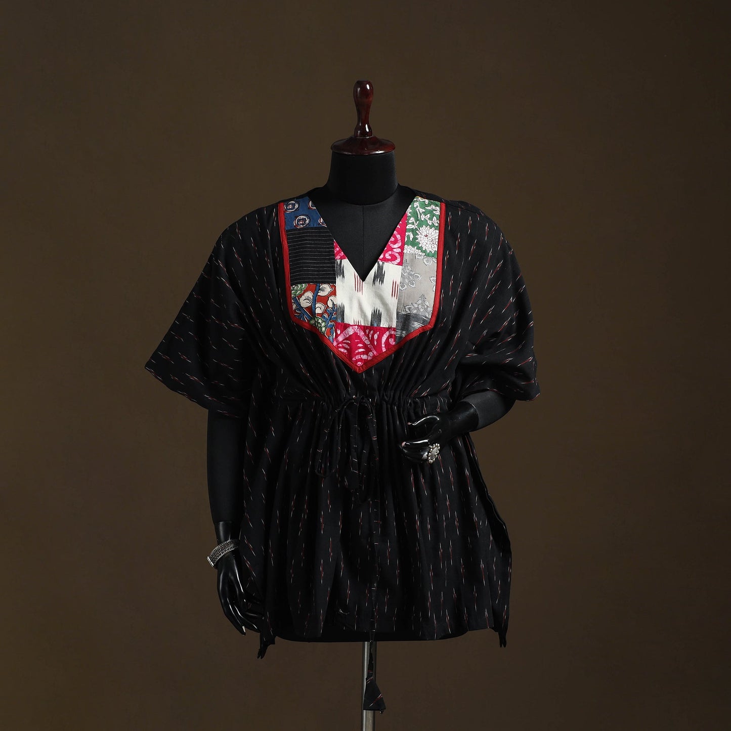 Pochampally ikat patchwork cotton kaftan (short) 27