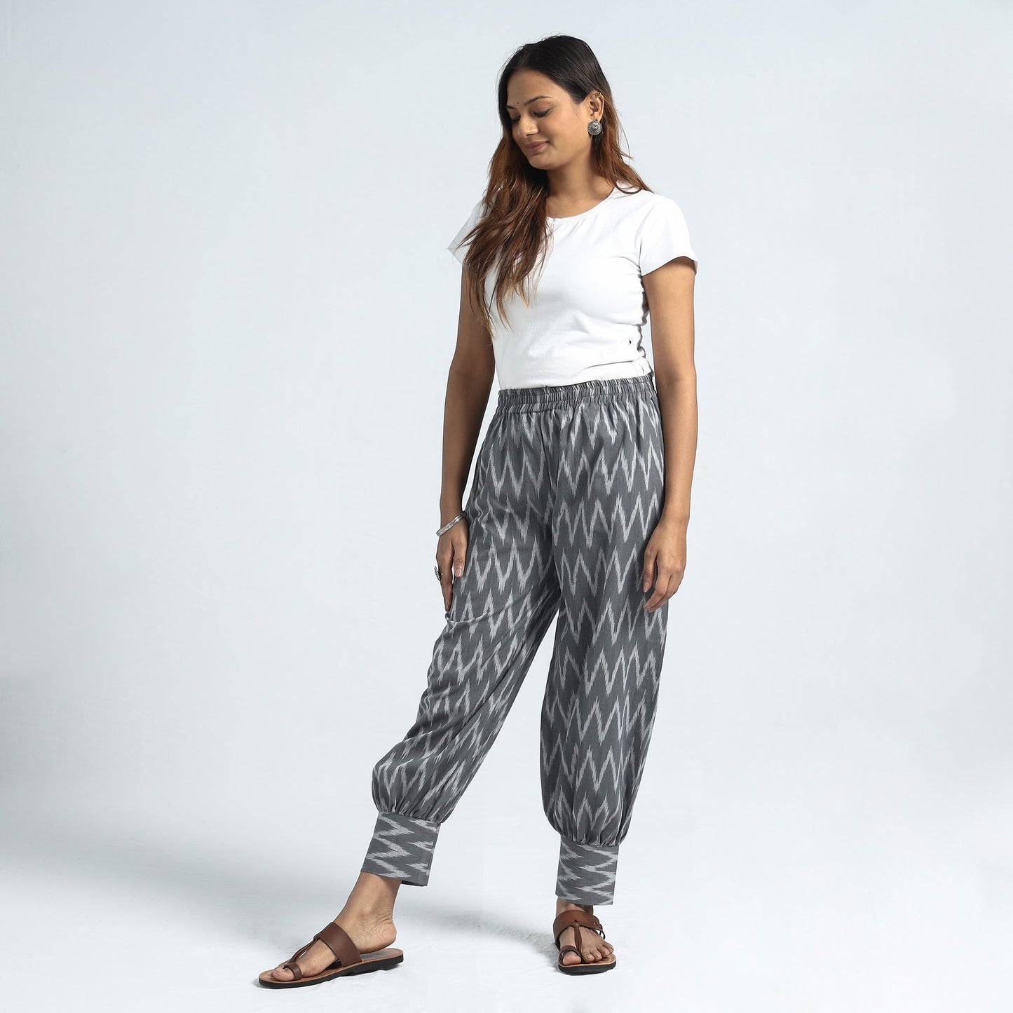 Kalamkari Block Printed Cotton Elasticated Harem Pant