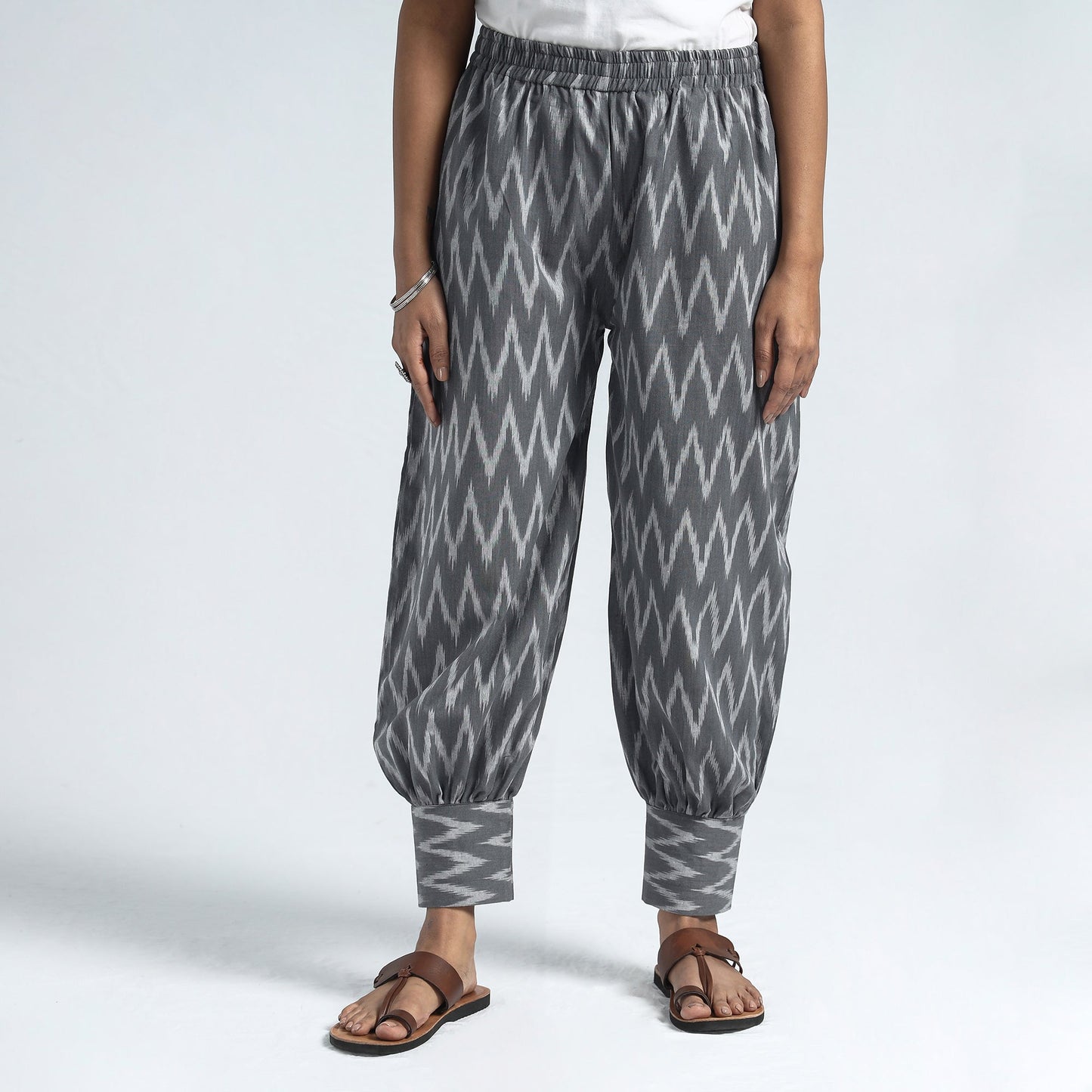 Kalamkari Block Printed Cotton Elasticated Harem Pant