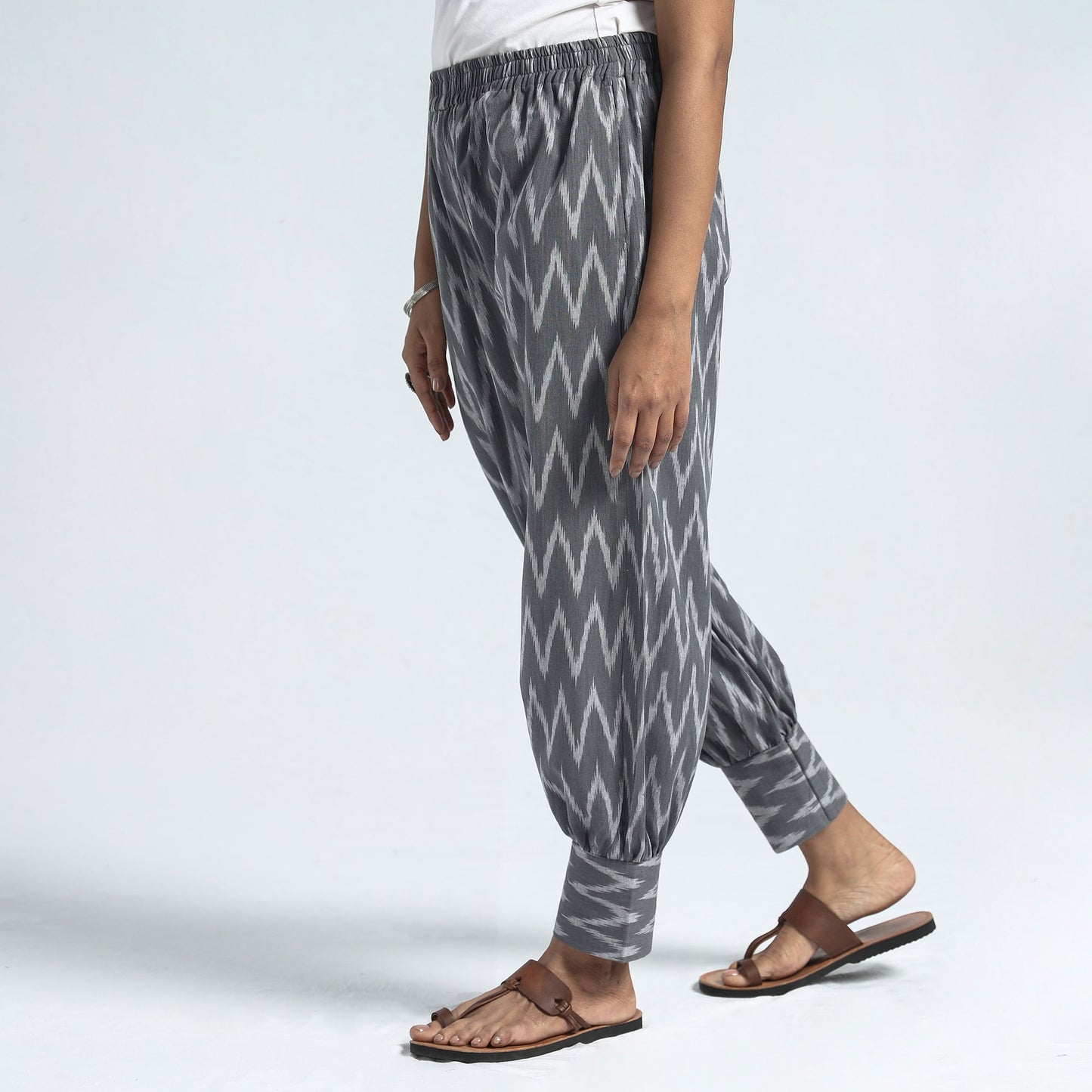 Kalamkari Block Printed Cotton Elasticated Harem Pant
