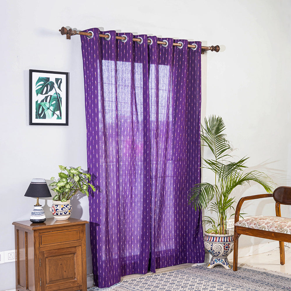 Pochampally ikat weave pure cotton fabric door curtain (7 x