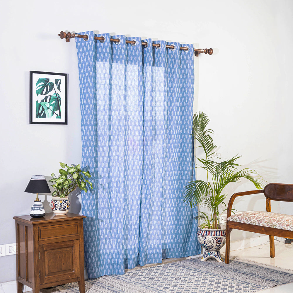Pochampally ikat weave pure cotton fabric door curtain (7 x