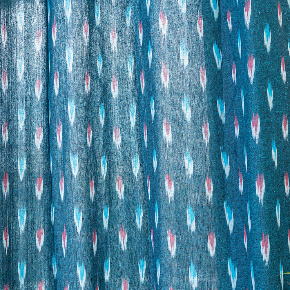 Pochampally ikat weave pure cotton fabric door curtain (7 x