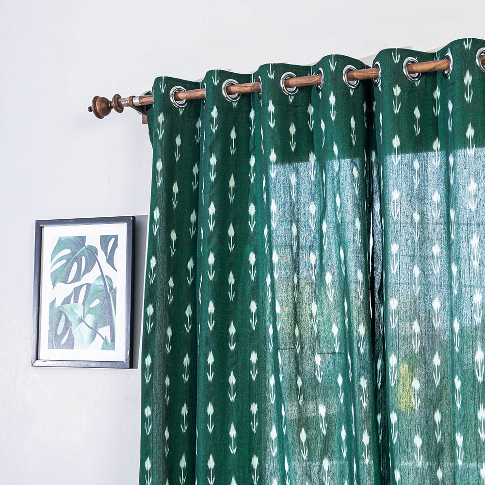 Pochampally ikat weave pure cotton fabric door curtain (7 x