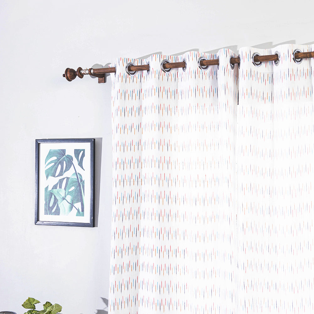 Pochampally ikat weave pure cotton fabric door curtain (7 x