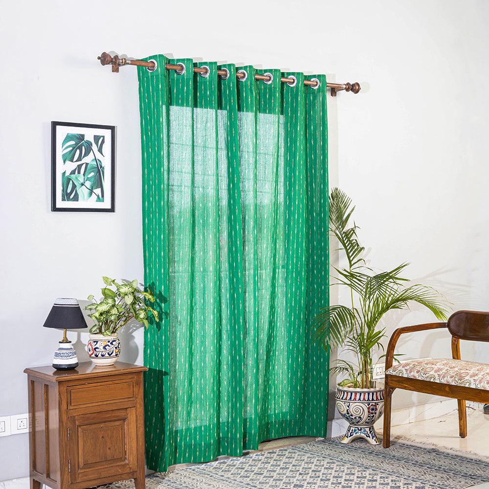 Pochampally ikat weave pure cotton fabric door curtain (7 x