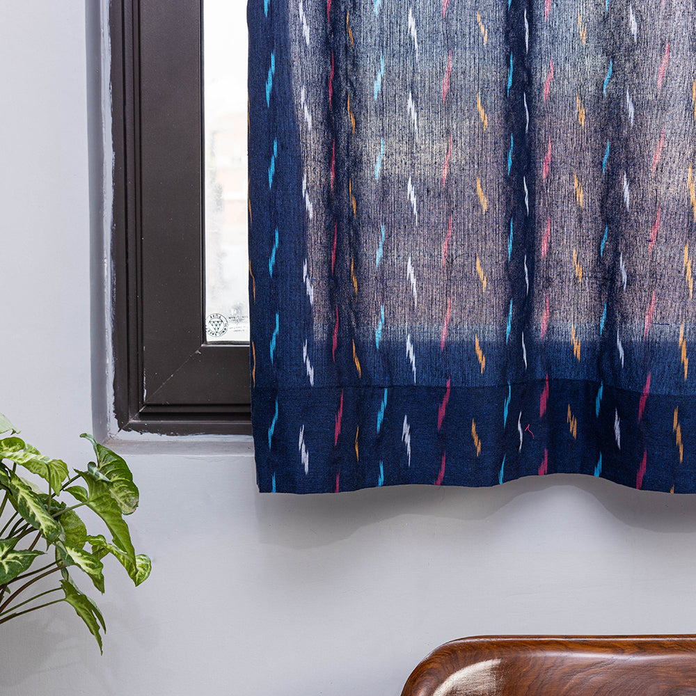 Pochampally ikat weave pure cotton fabric window curtain (5