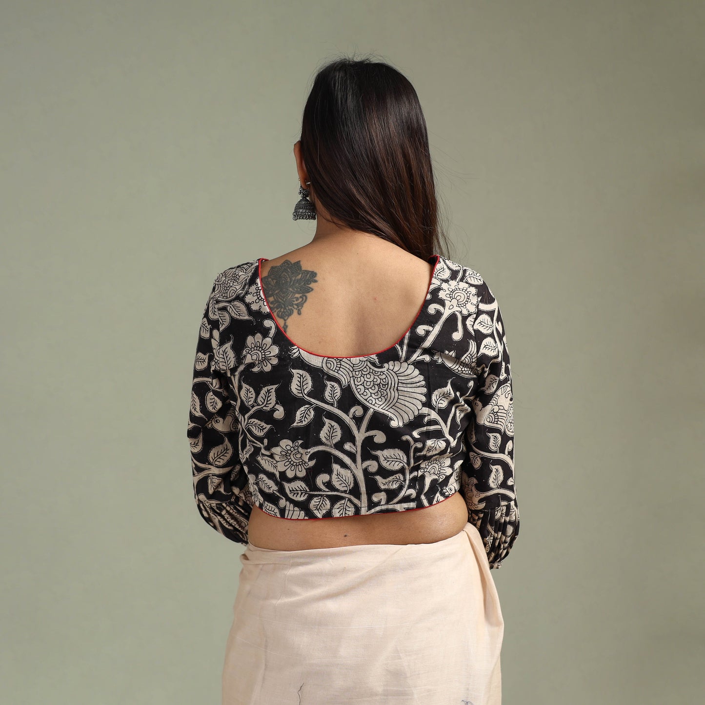 Printed cotton kalamkari readymade blouse 07 - handcrafted