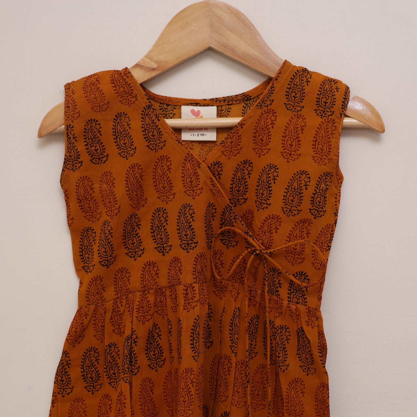 Pure cotton baby girls bagh angrakha dress (1-2 years) 10