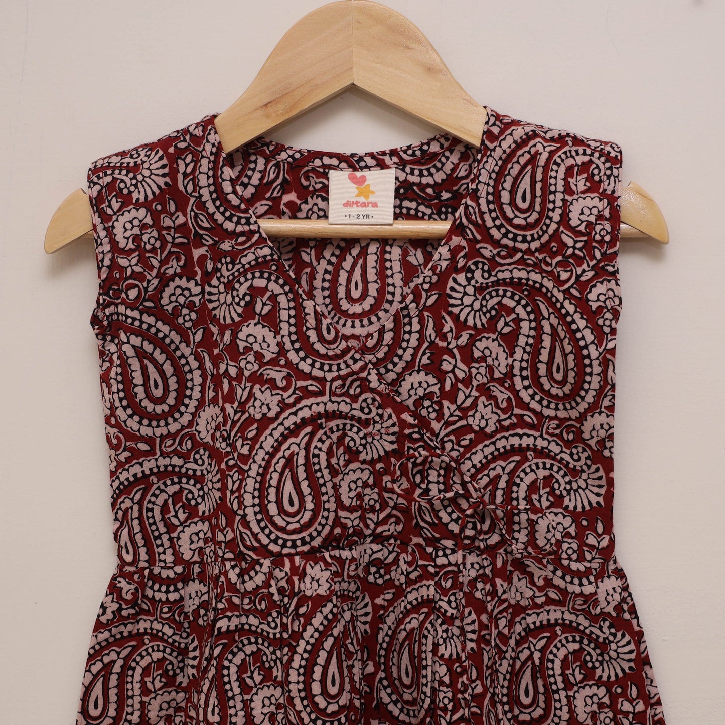 Pure cotton baby girls bagh angrakha dress (1-2 years) 11