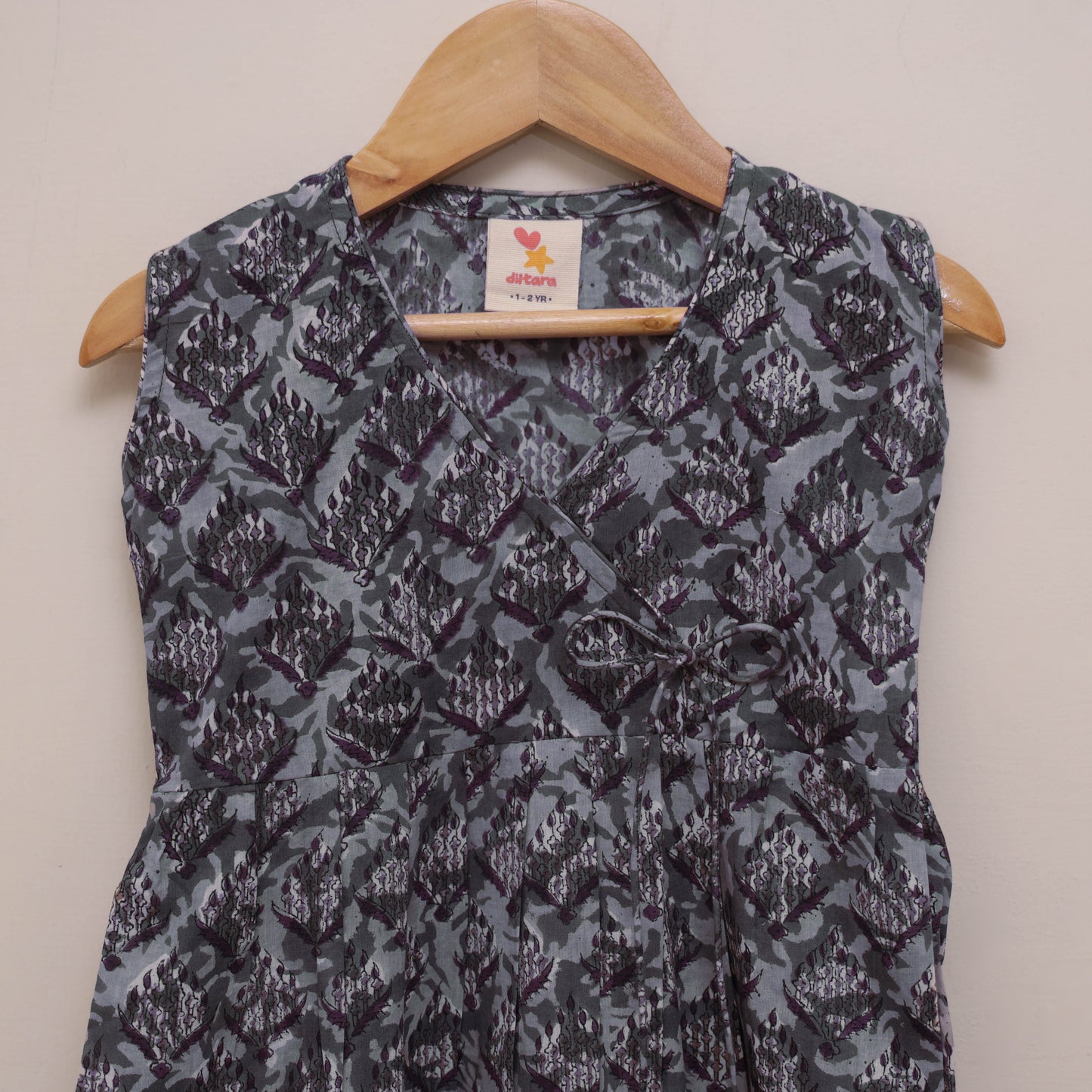 Pure cotton baby girls sanganeri angrakha dress (1-2 years)