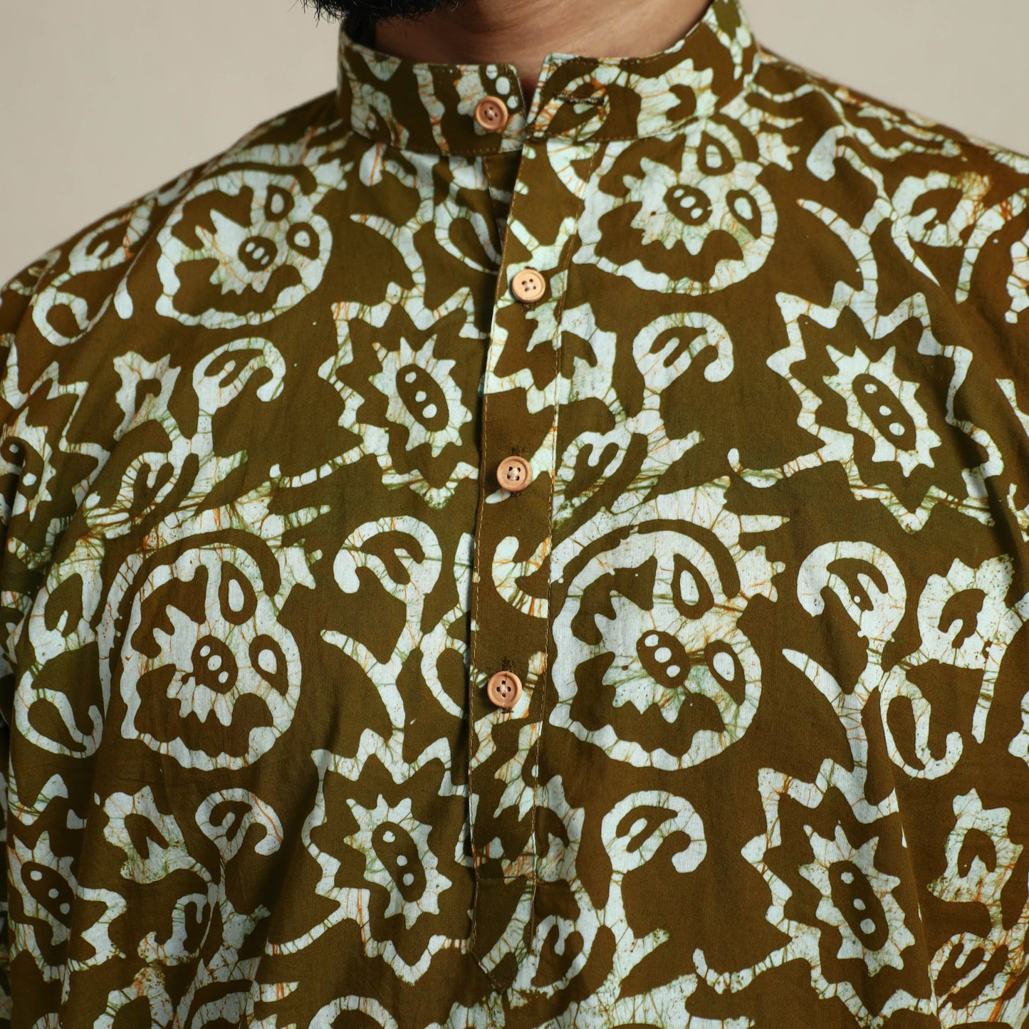 Buy Batik Print Cotton Kurta For Men Online in India