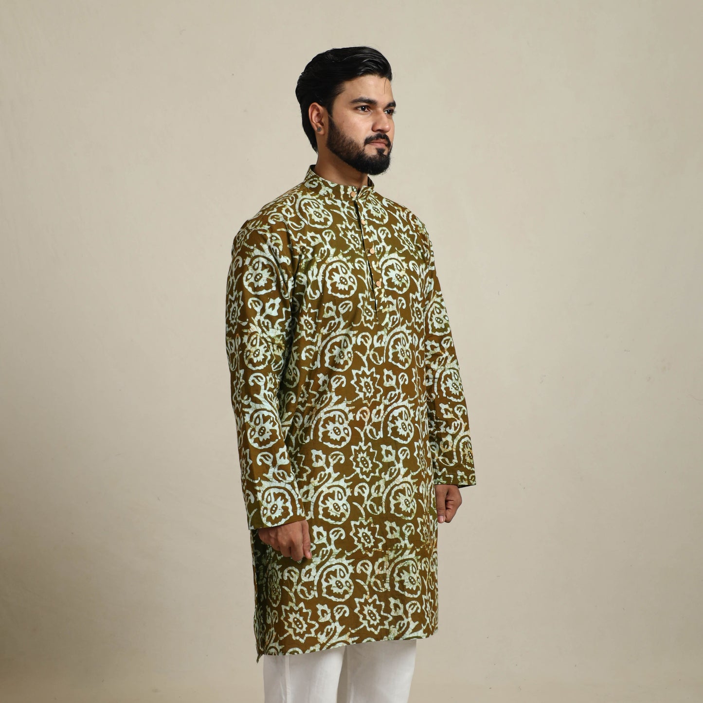 Buy Batik Print Cotton Kurta For Men Online in India