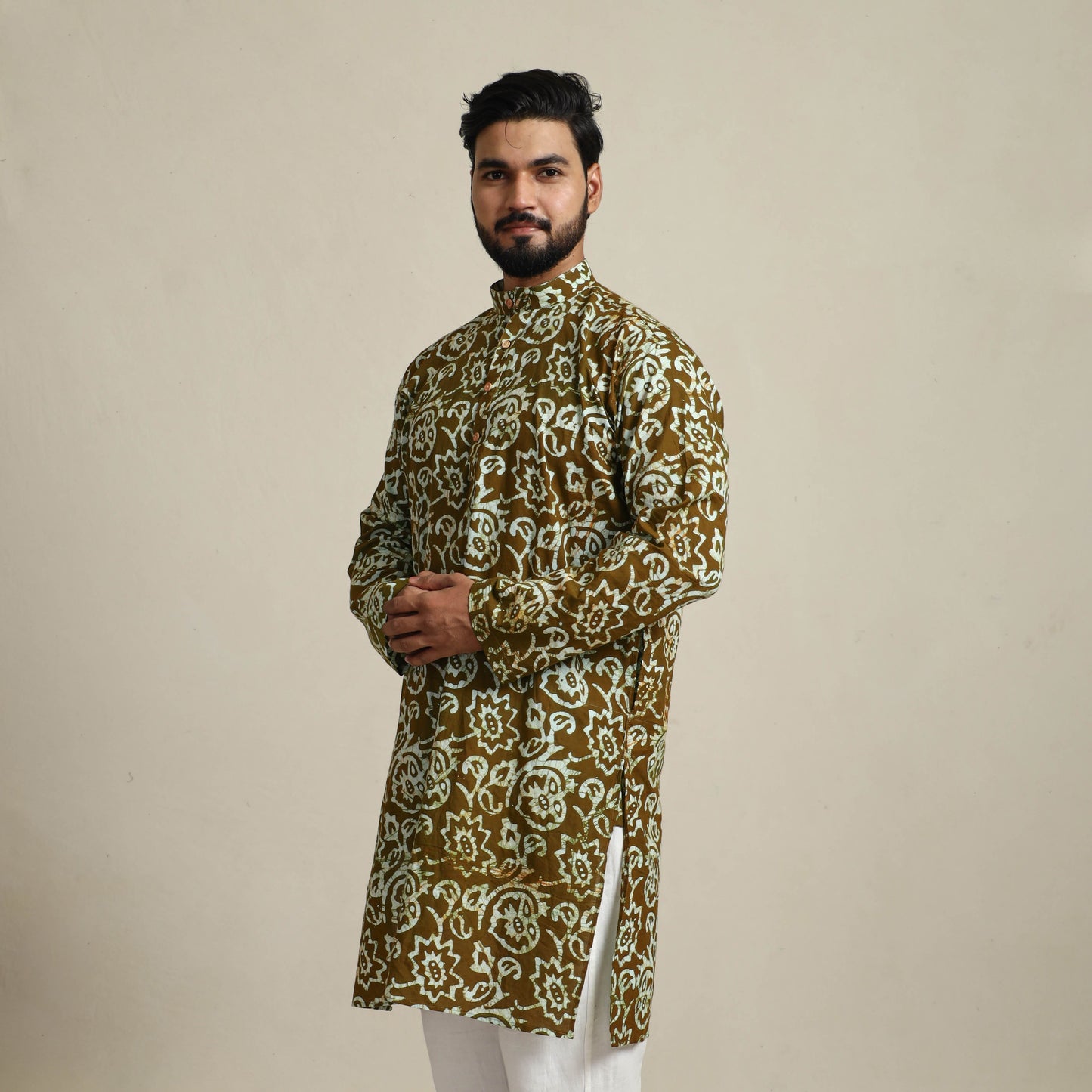 Buy Batik Print Cotton Kurta For Men Online in India
