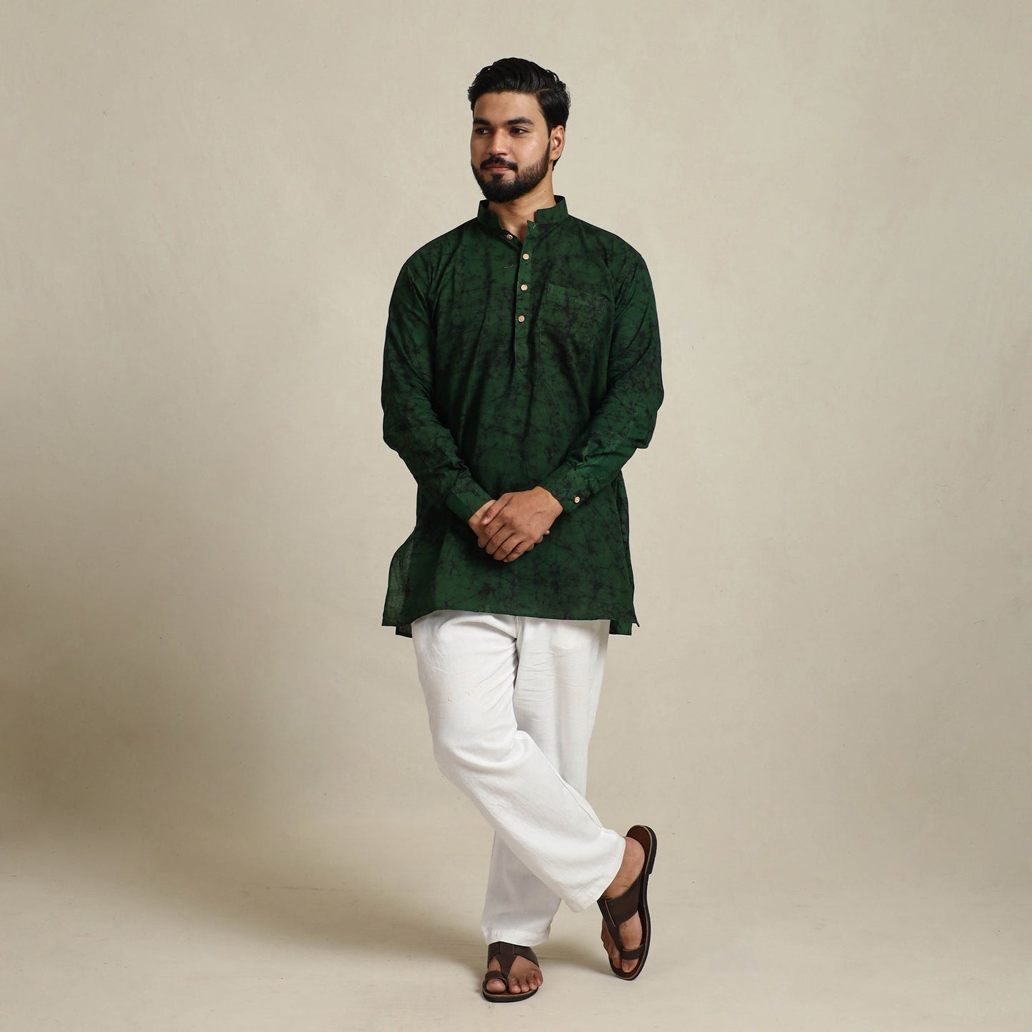 Buy Batik Print Cotton Kurta For Men Online in India