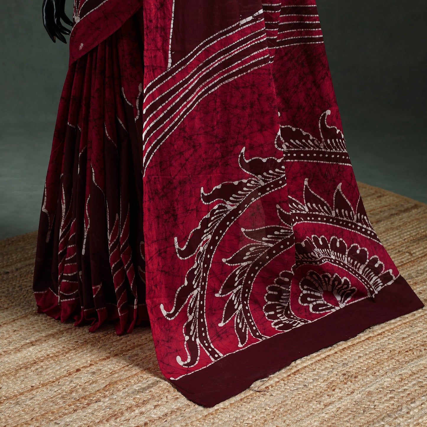 Pure mul cotton hand block batik print saree 03