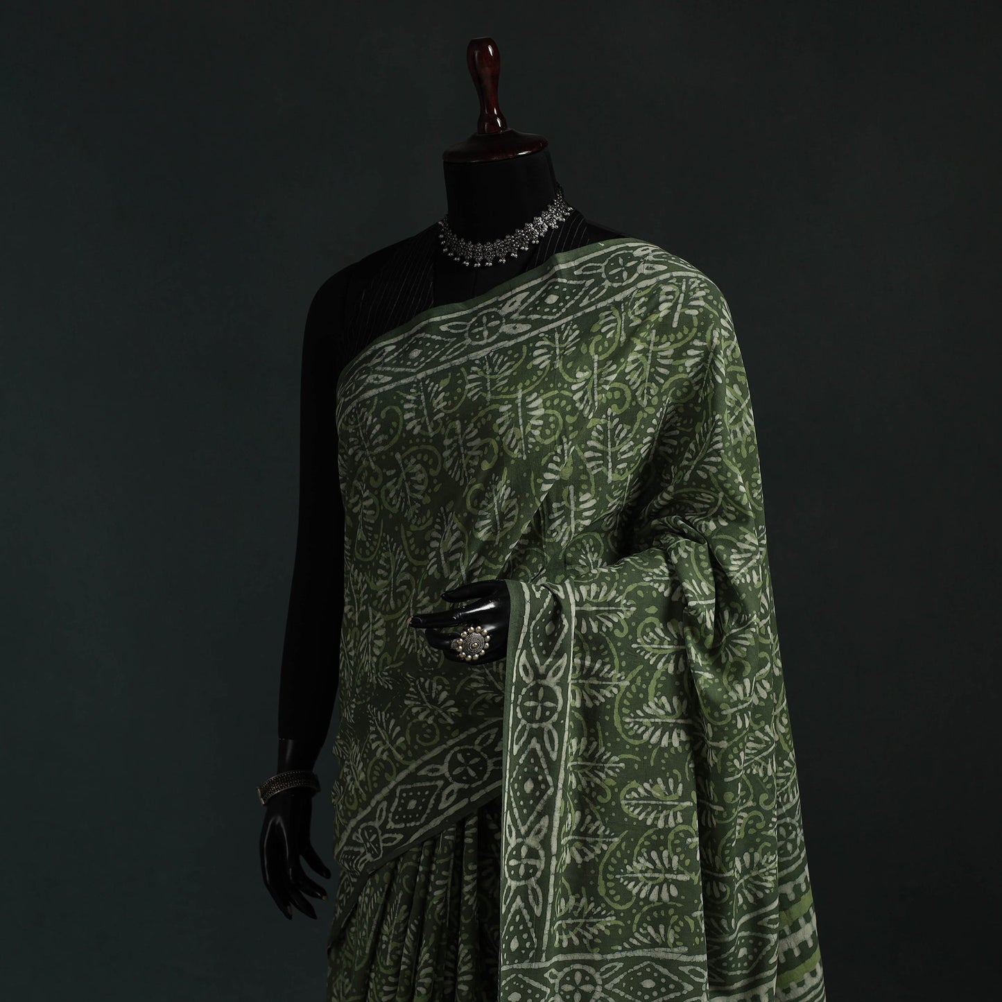 Pure mul cotton hand block batik print saree 14