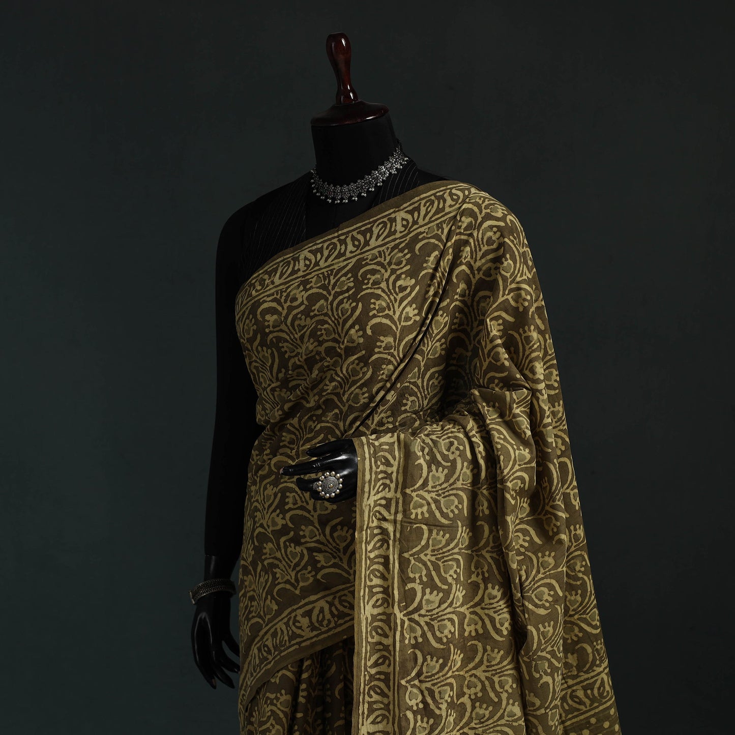 Pure mul cotton hand block batik print saree 15