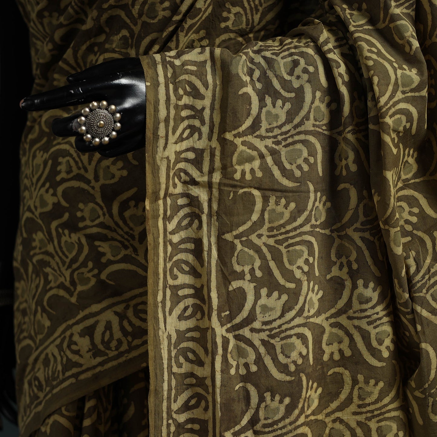 Pure mul cotton hand block batik print saree 15