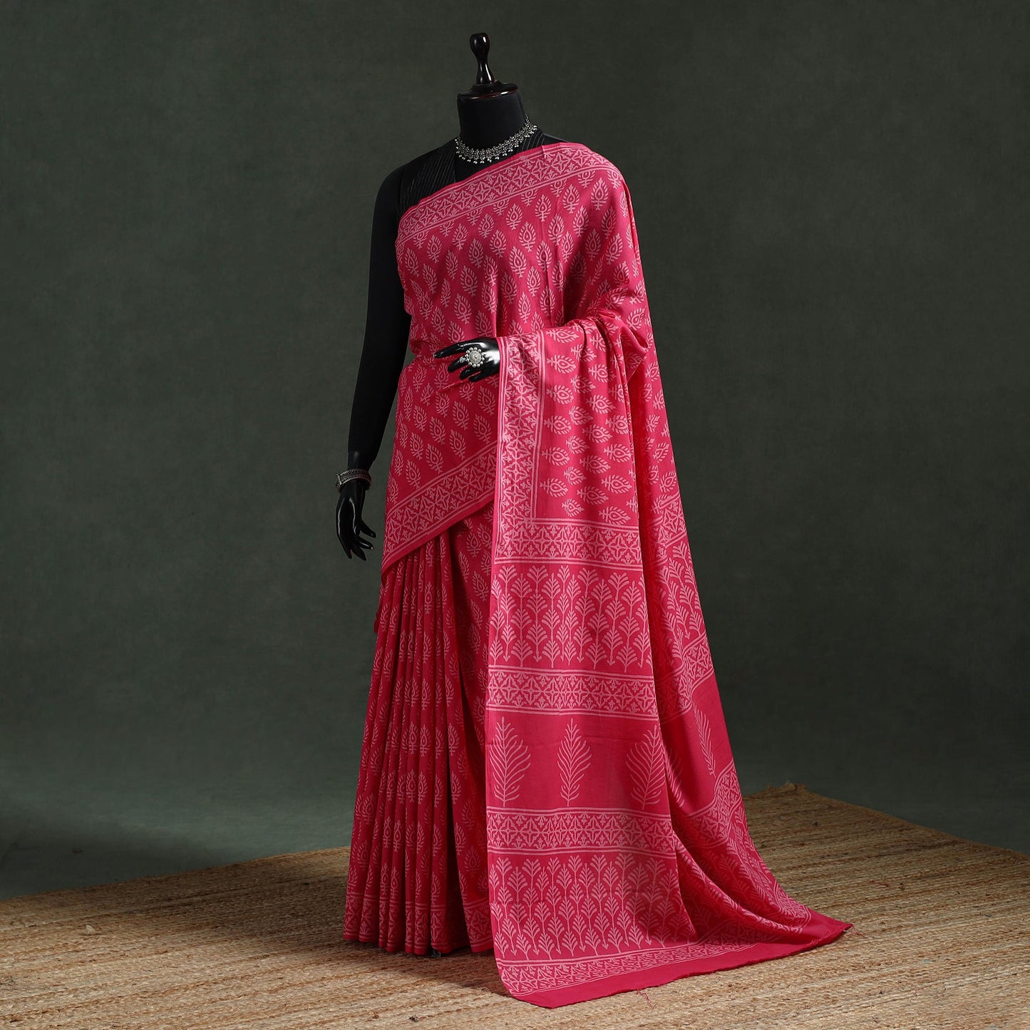 Pure mul cotton hand block batik print saree 23