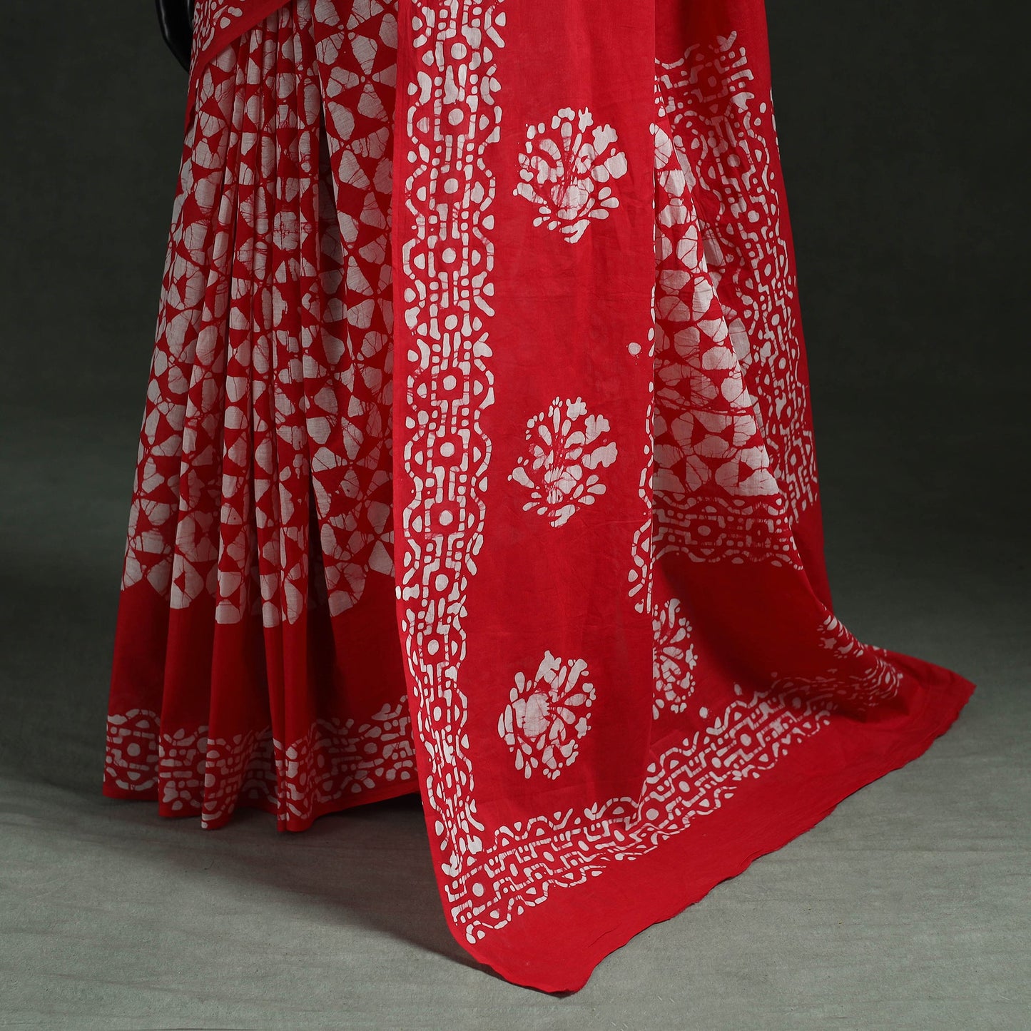 Pure mul cotton hand block batik print saree 34