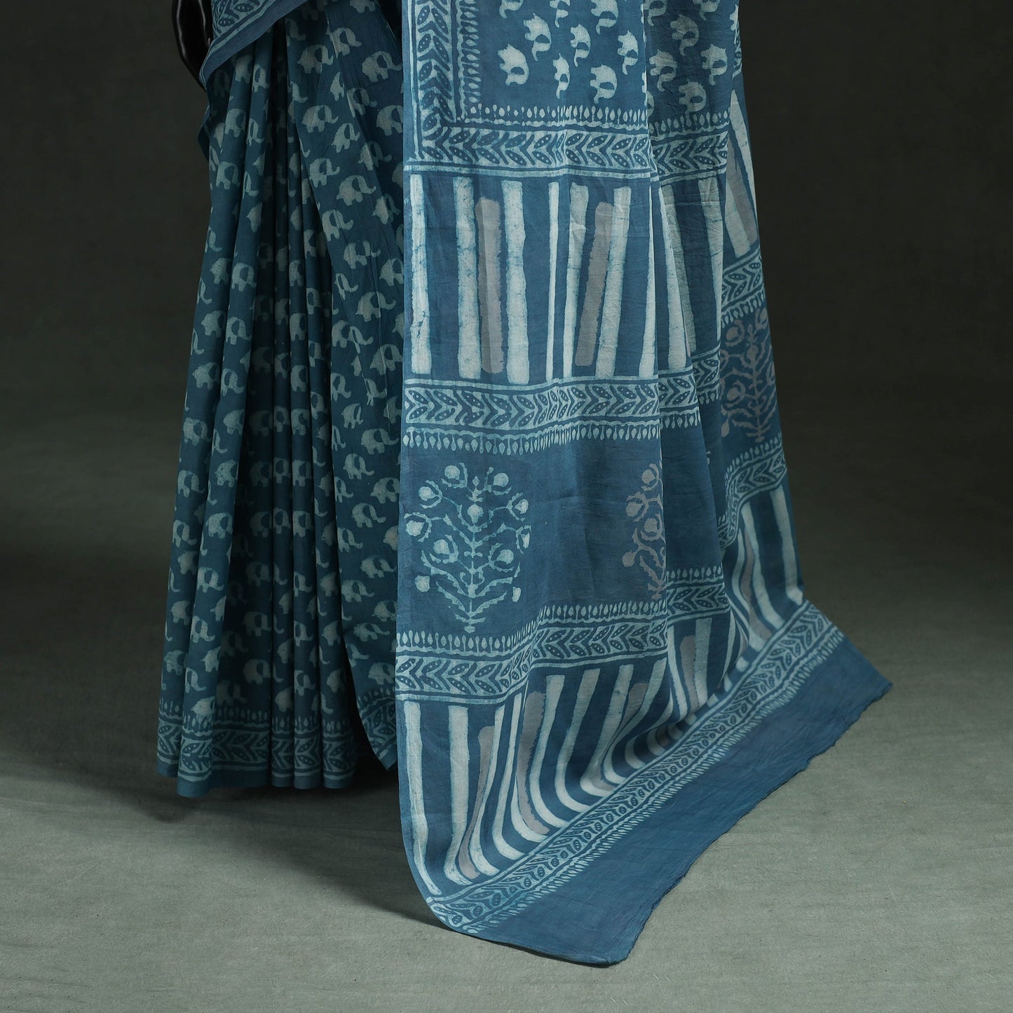 Pure mul cotton hand block batik print saree 35