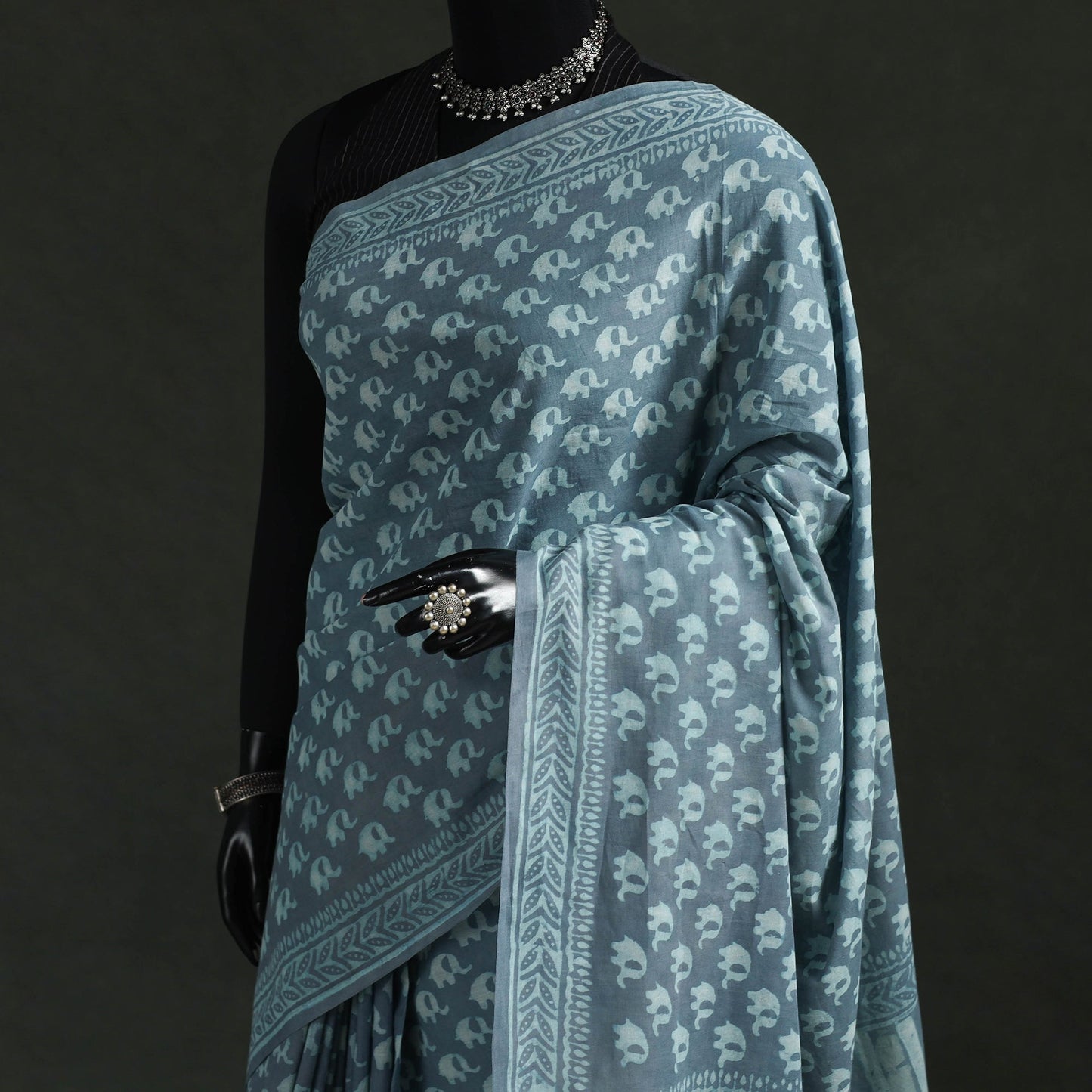 Pure mul cotton hand block batik print saree 37