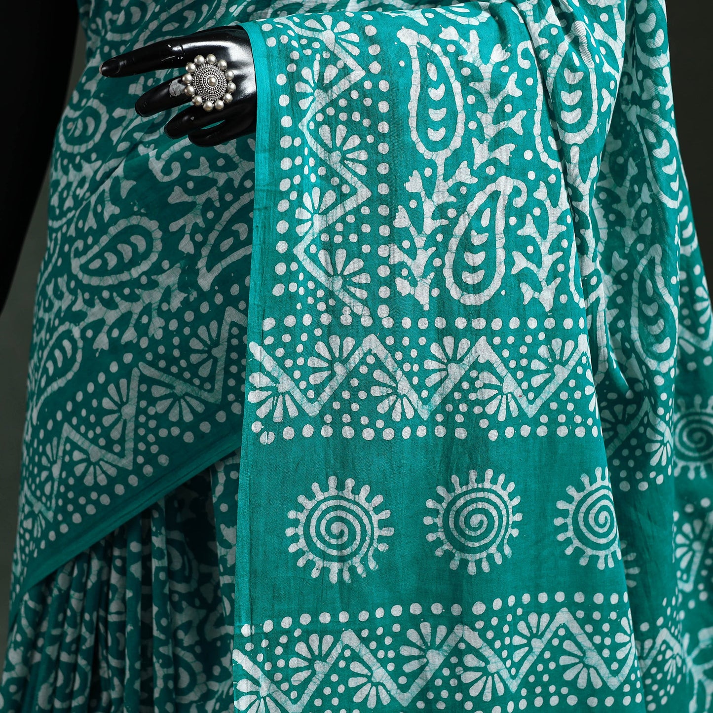 Pure mul cotton hand block batik print saree 70