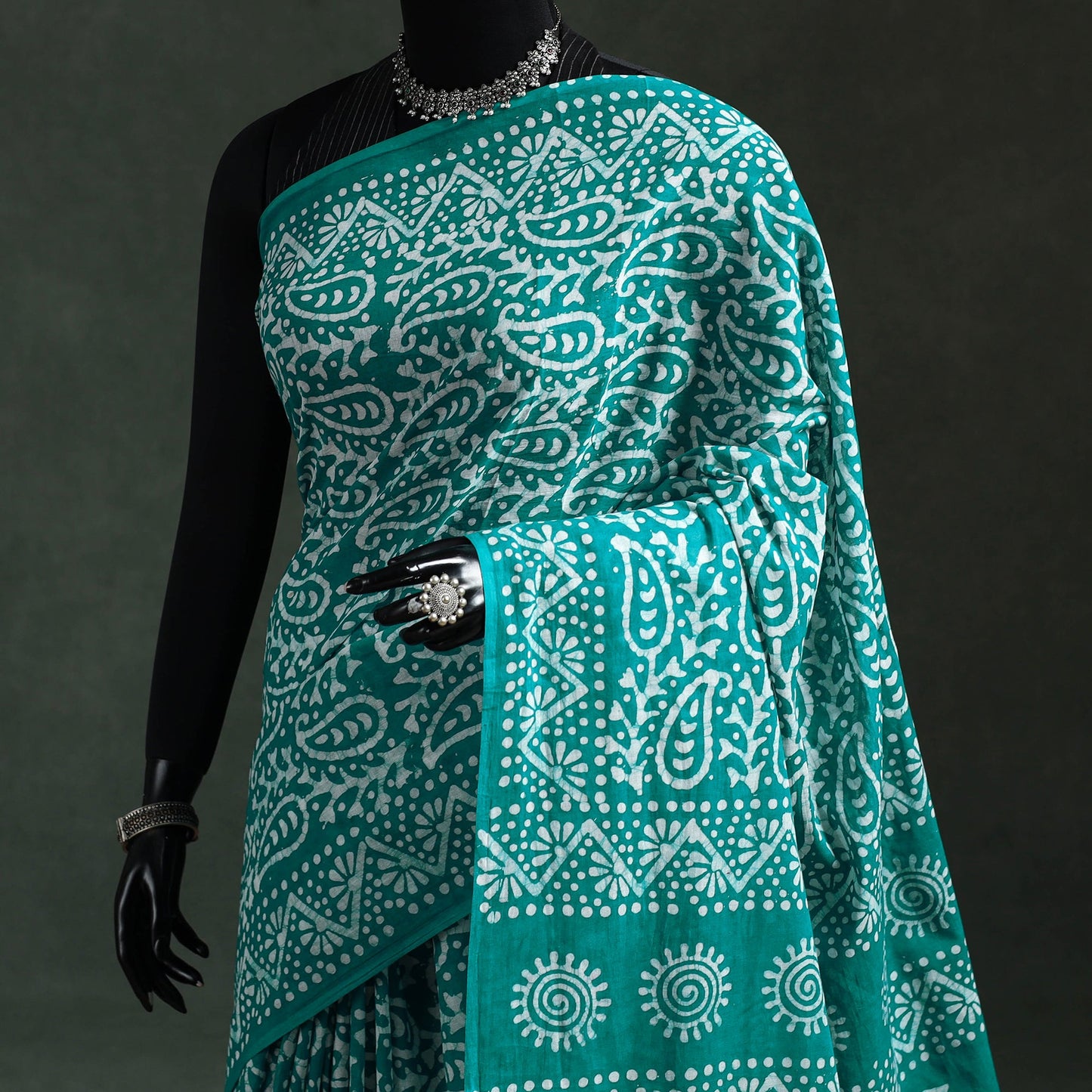 Pure mul cotton hand block batik print saree 70