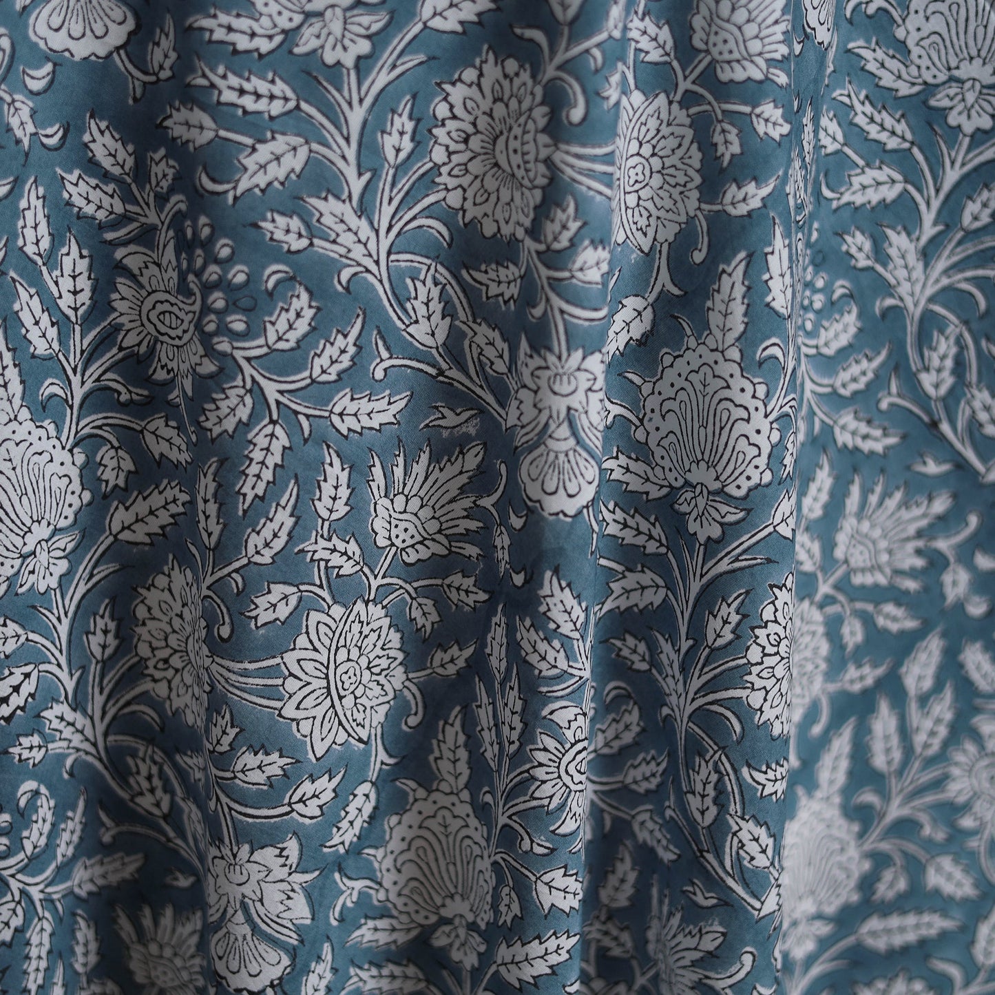 Pure mul cotton hand block sanganeri print fabric 01