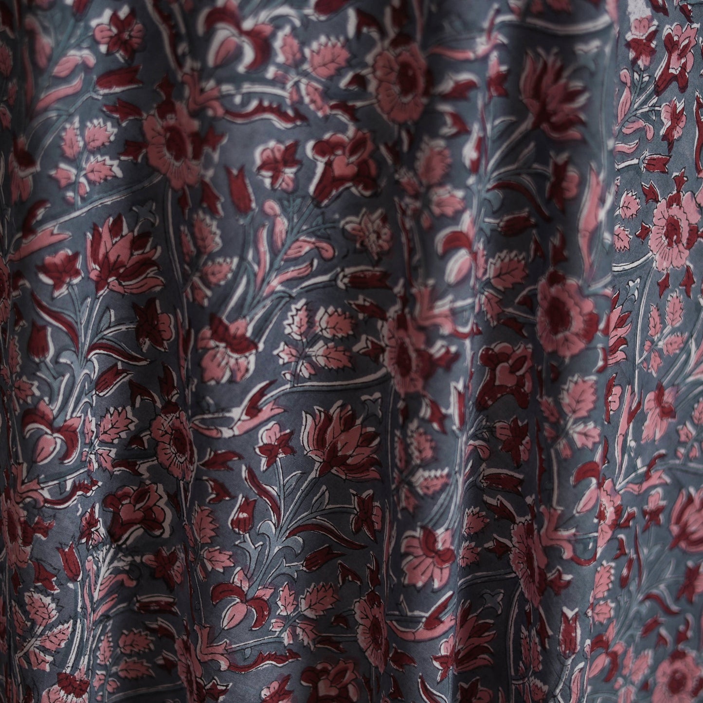 Pure mul cotton hand block sanganeri print fabric 04