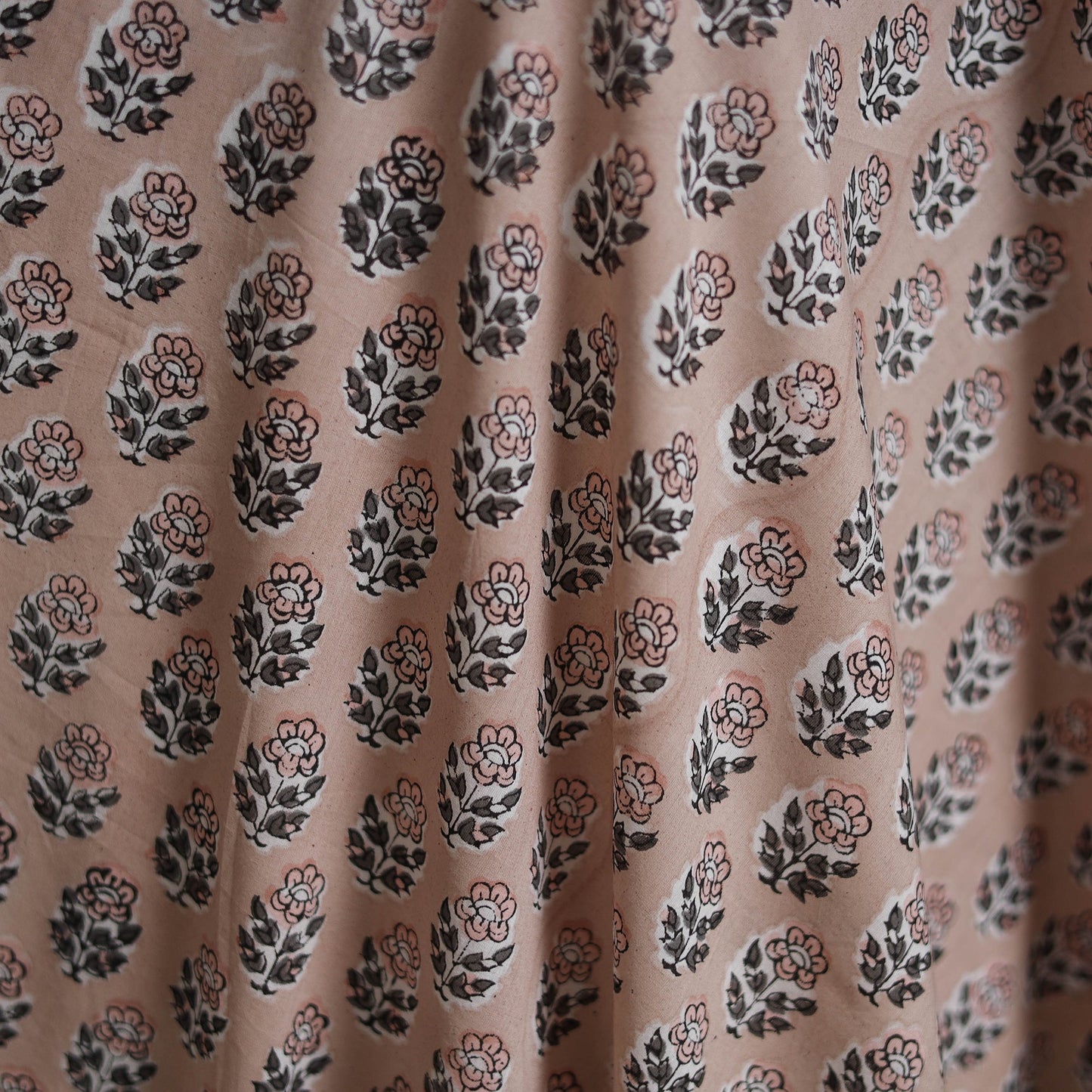 Pure mul cotton hand block sanganeri print fabric 09