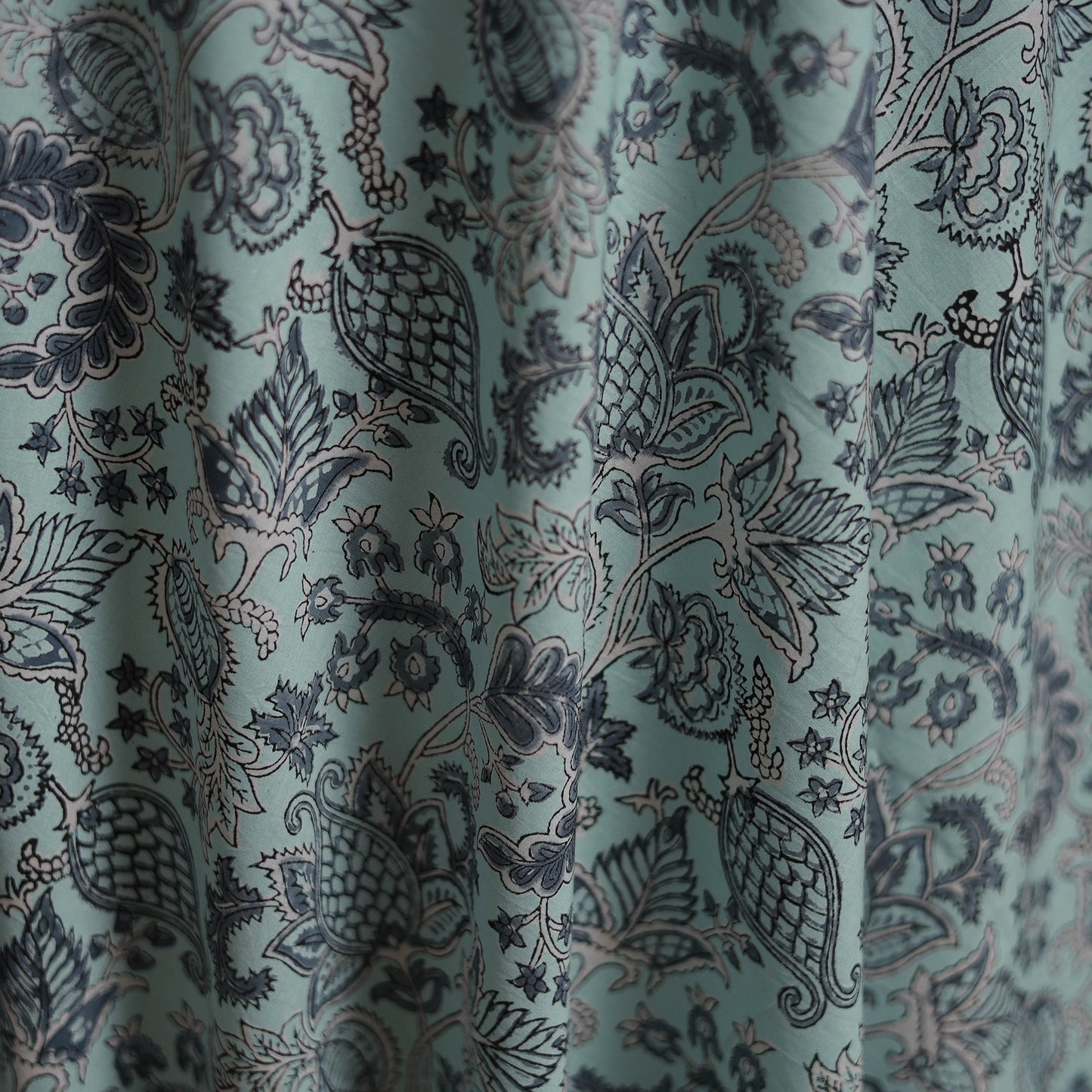 Pure mul cotton hand block sanganeri print fabric 12