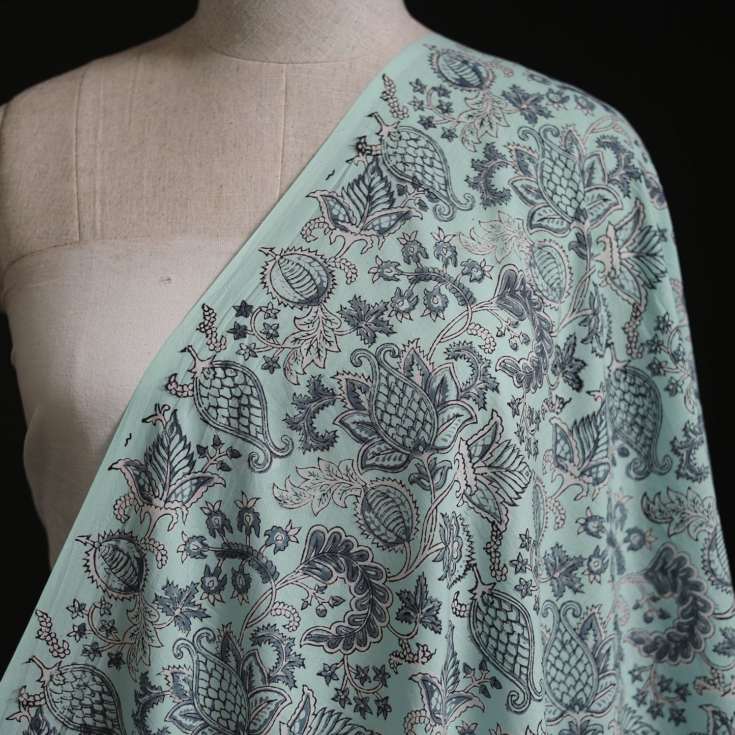 Pure mul cotton hand block sanganeri print fabric 12