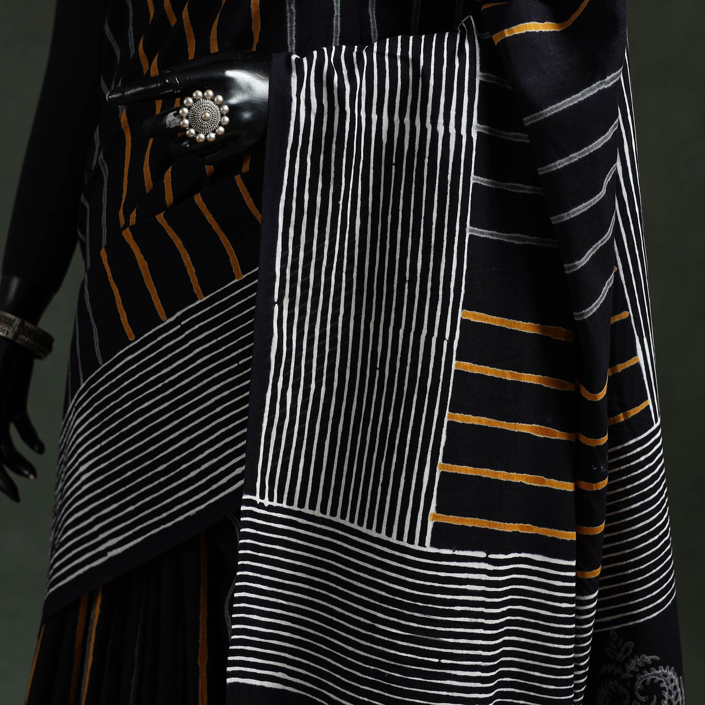 Pure mul cotton hand block sanganeri print saree 53