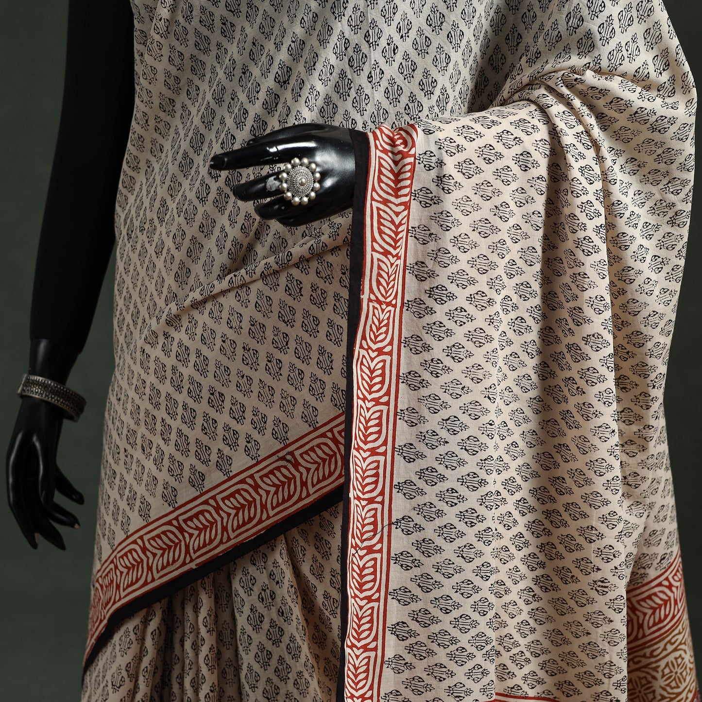 Pure mul cotton natural dyed hand block dabu bagru print