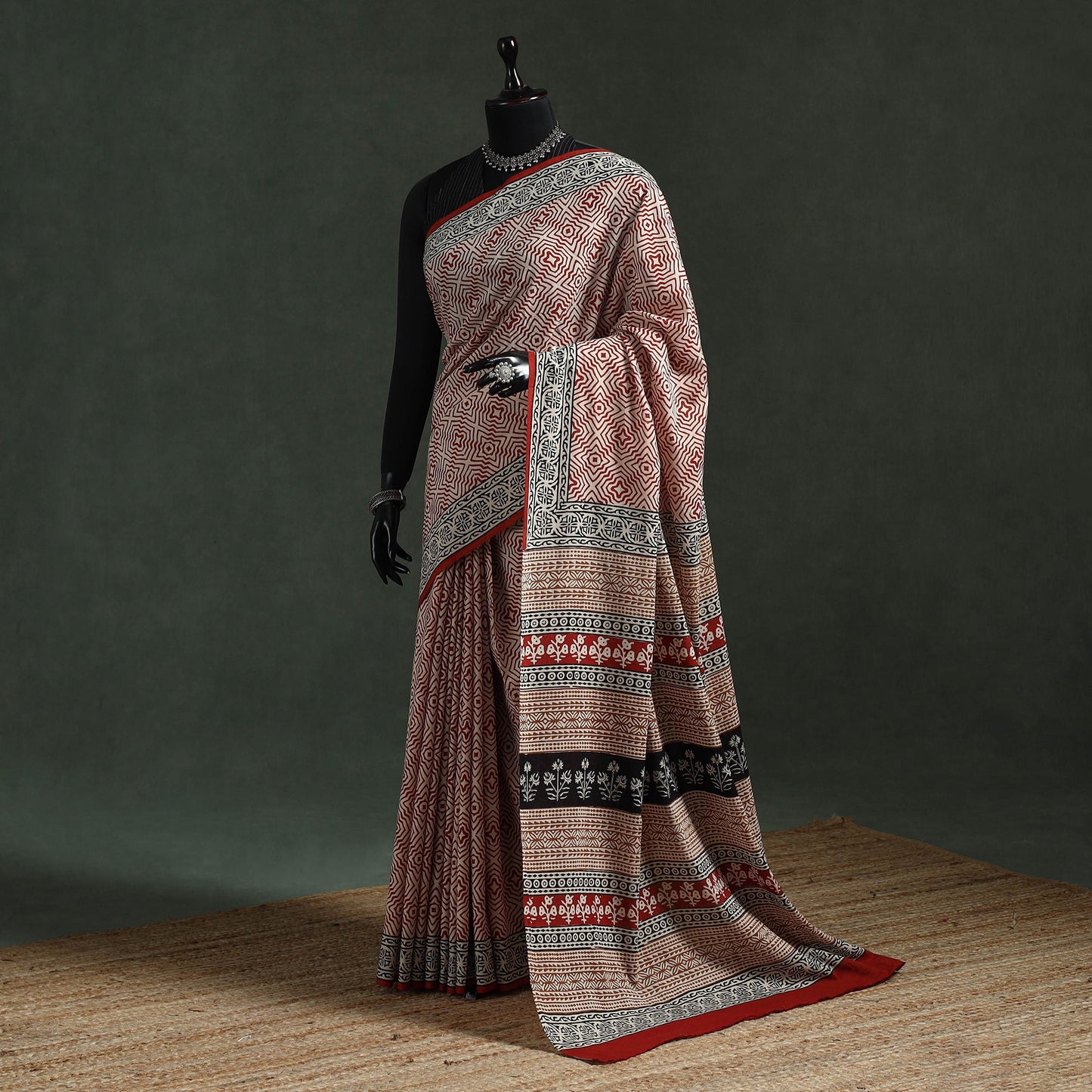 Pure mul cotton natural dyed hand block dabu bagru print