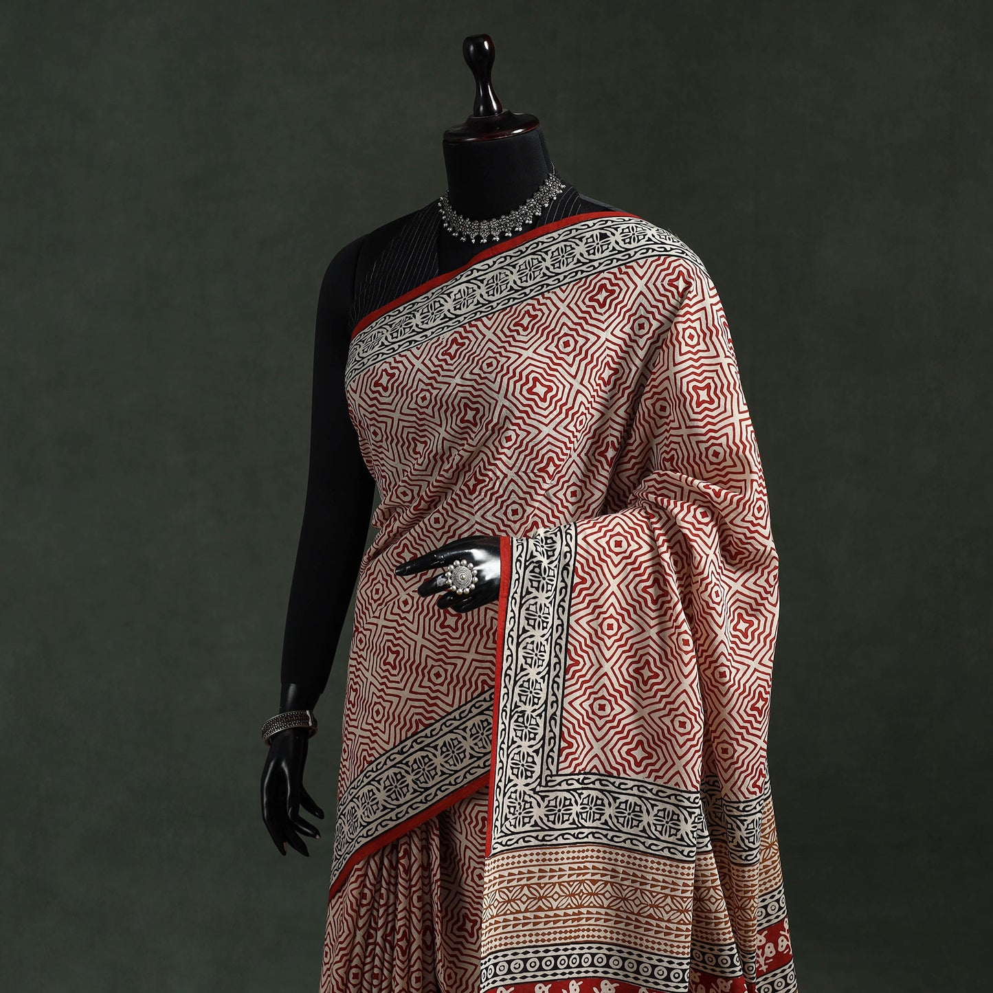 Pure mul cotton natural dyed hand block dabu bagru print