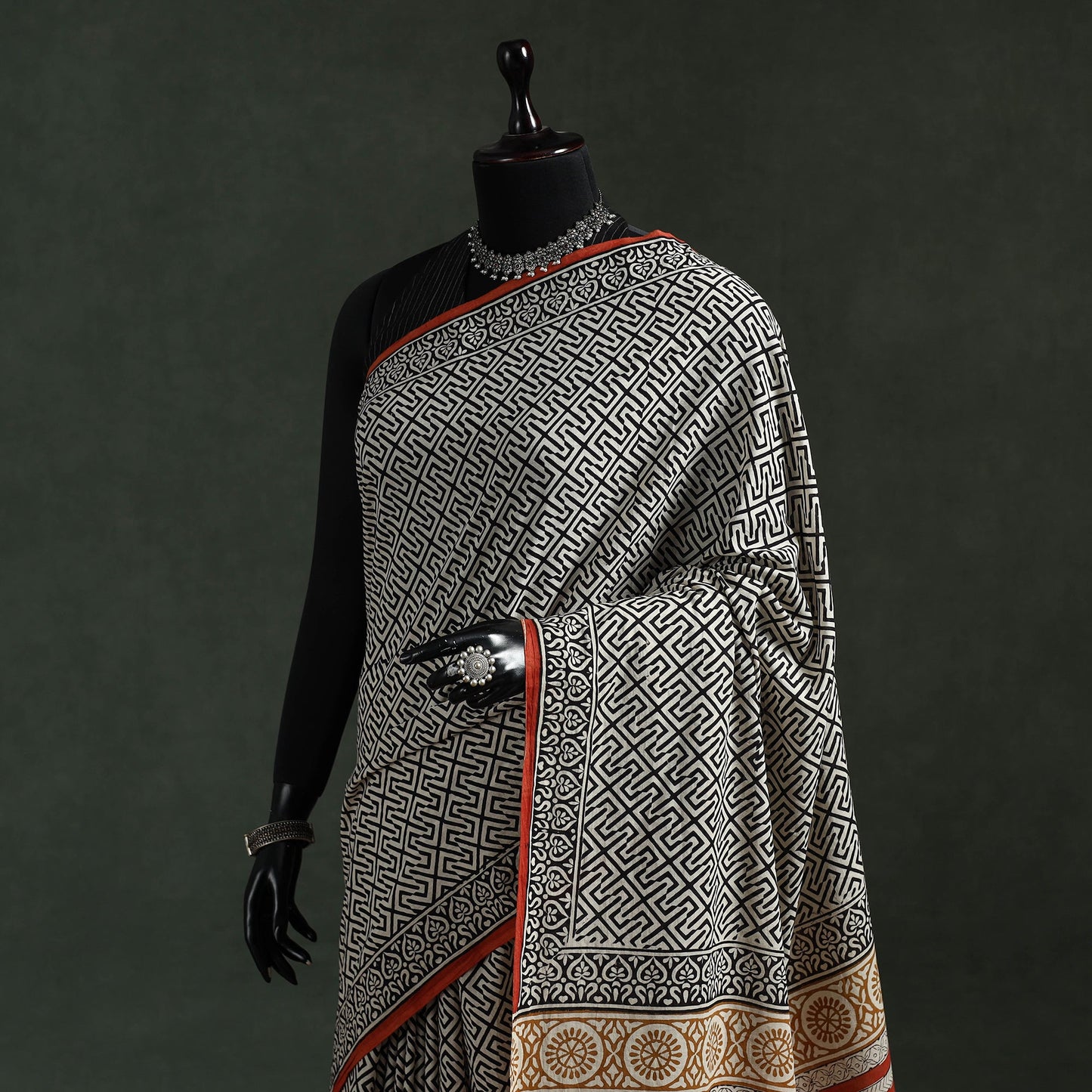 Pure mul cotton natural dyed hand block dabu bagru print