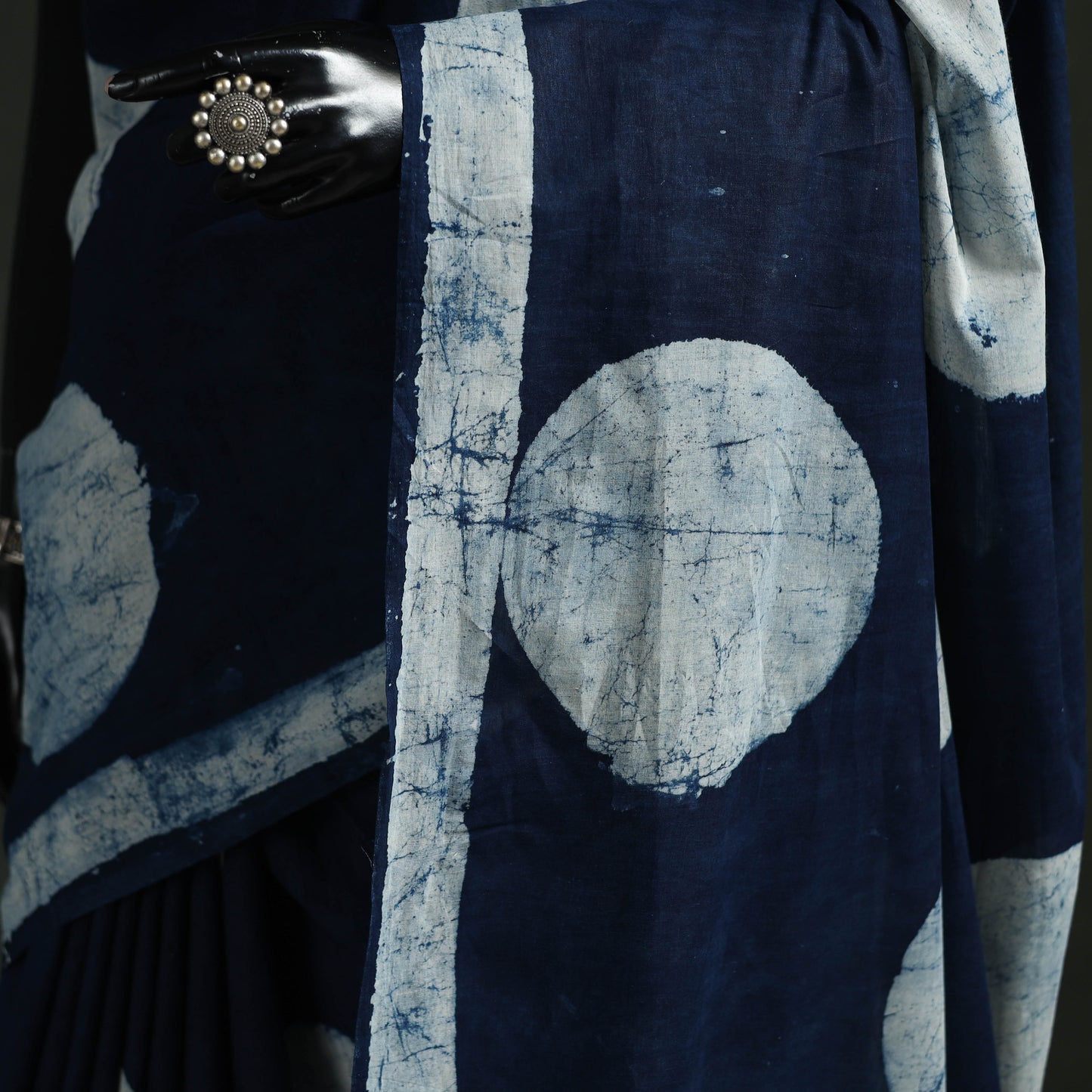 Pure mul cotton natural dyed hand block indigo bagru print