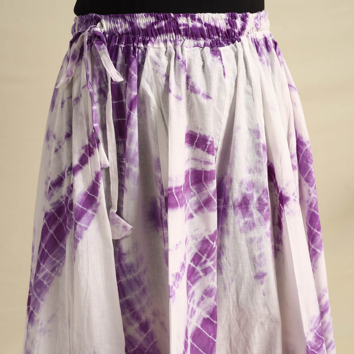 24 Kali Purple Patchwork Cotton Long Shibori Tie-Dye Skirt