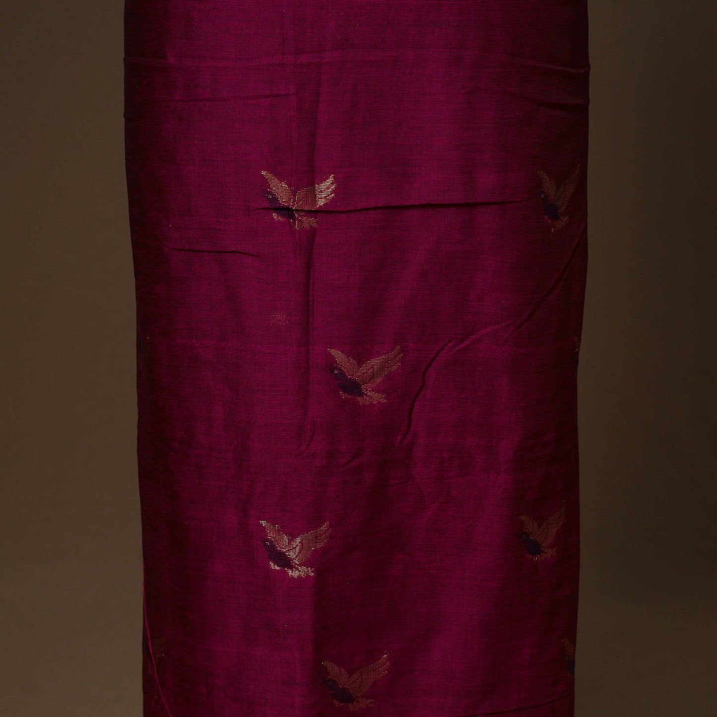 Purple - 2pc handloom cotton unstitched phulia jamdani