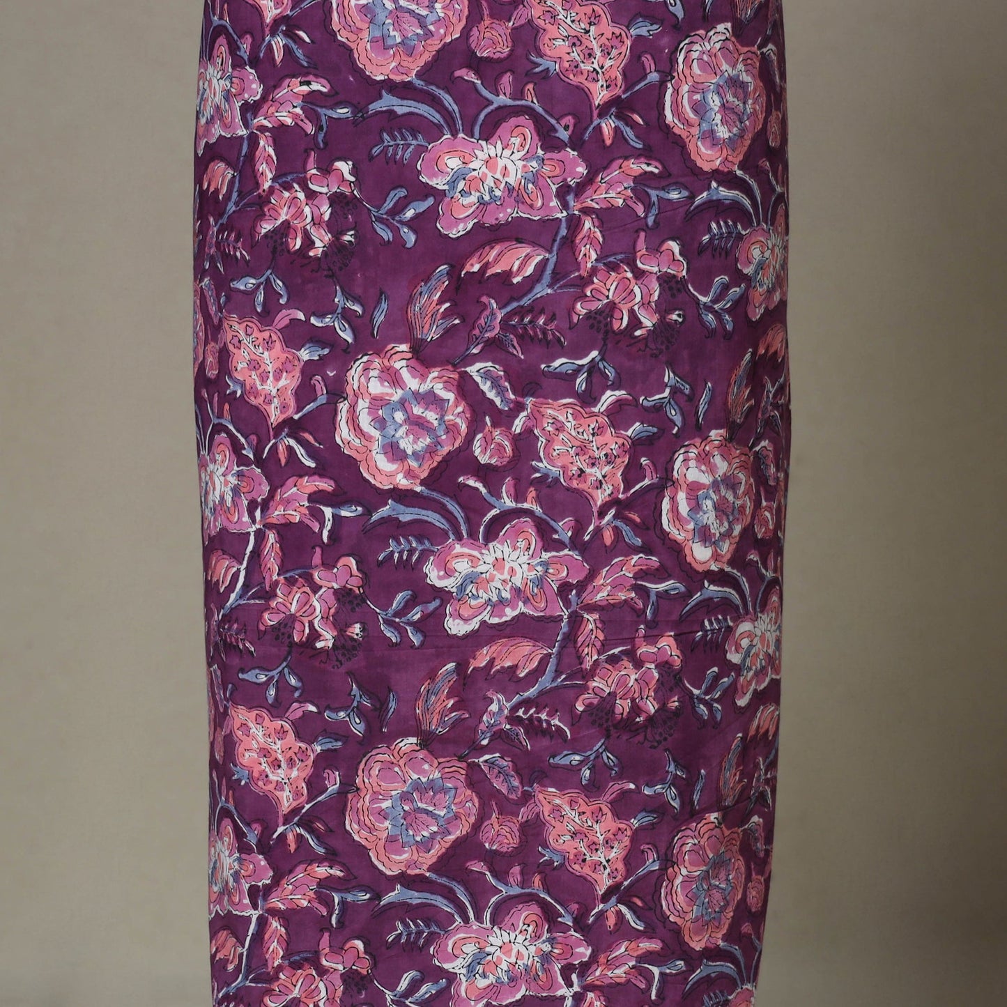Purple - 2pc unstitched sanganeri dress material