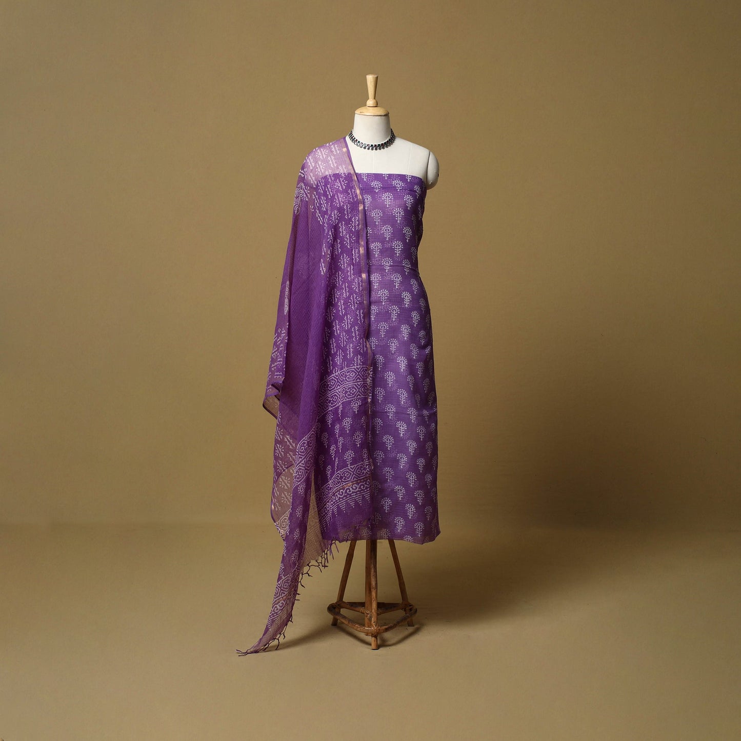 3pc kota doria cotton bagru unstitched dress material 59