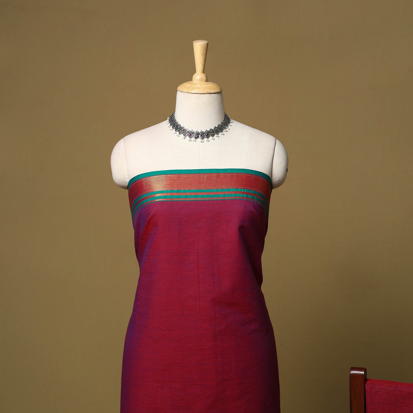 3pc cotton unstitched dharwad dress material with border 07