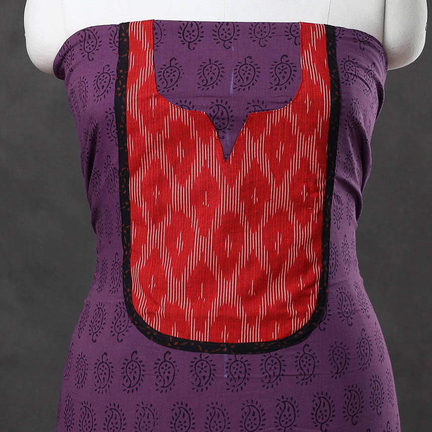 Purple - bagh cotton unstitched kurta material