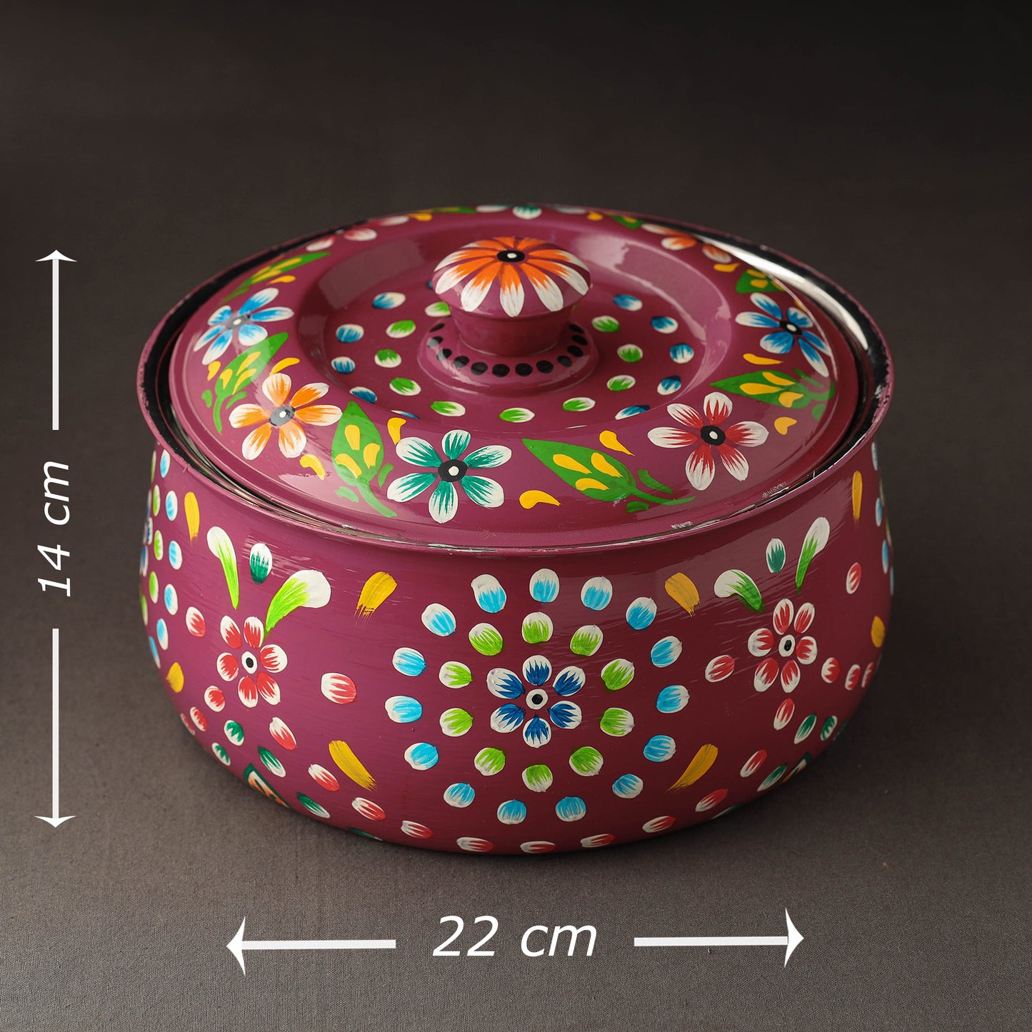 Banaras Handpainted Stainless Steel Casserole